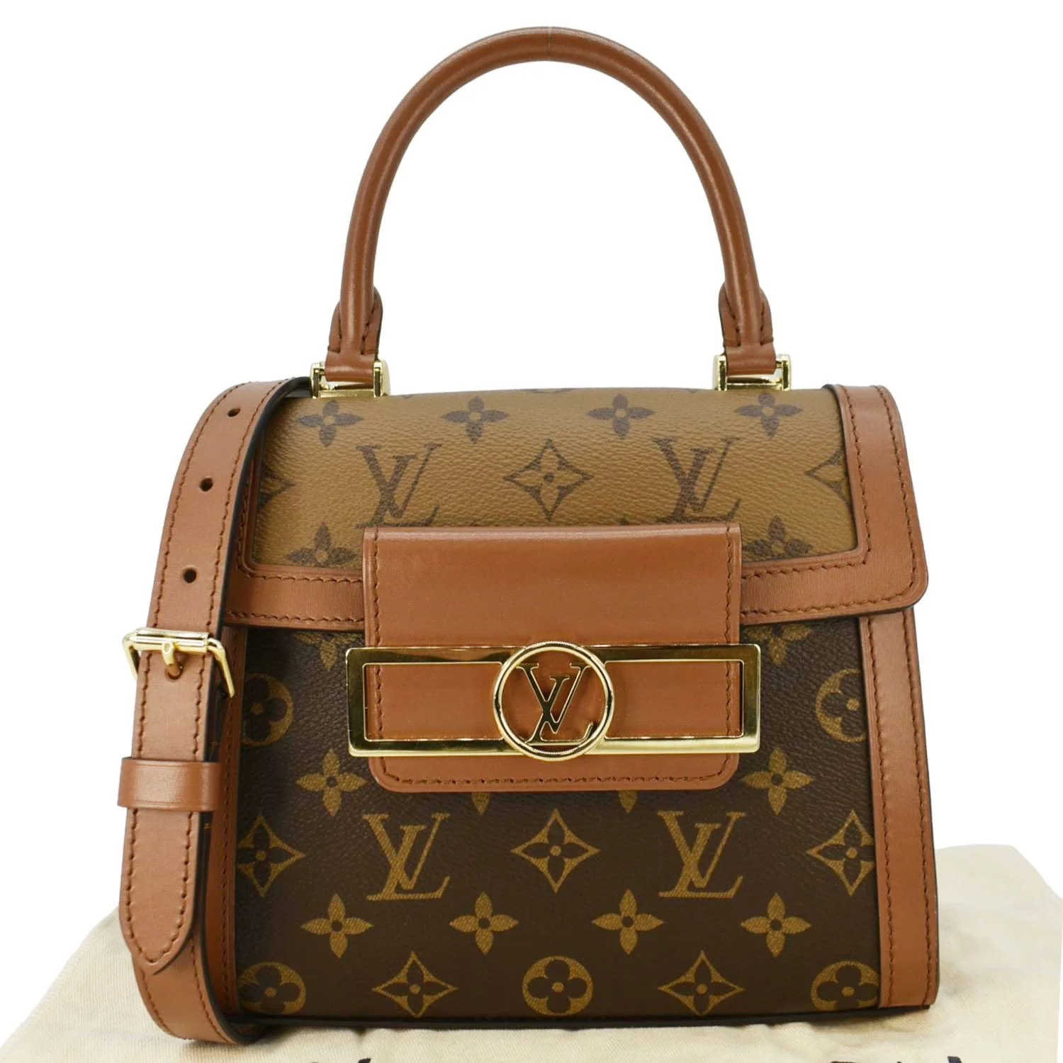 LOUIS VUITTON Dauphine Capitale Monogram Reverse Canvas Crossbody Bag Brown - Image 3