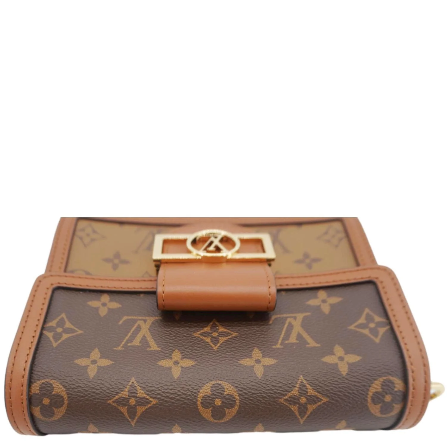 LOUIS VUITTON Dauphine Mini Monogram Reverse Canvas Shoulder Bag Brown - Image 5