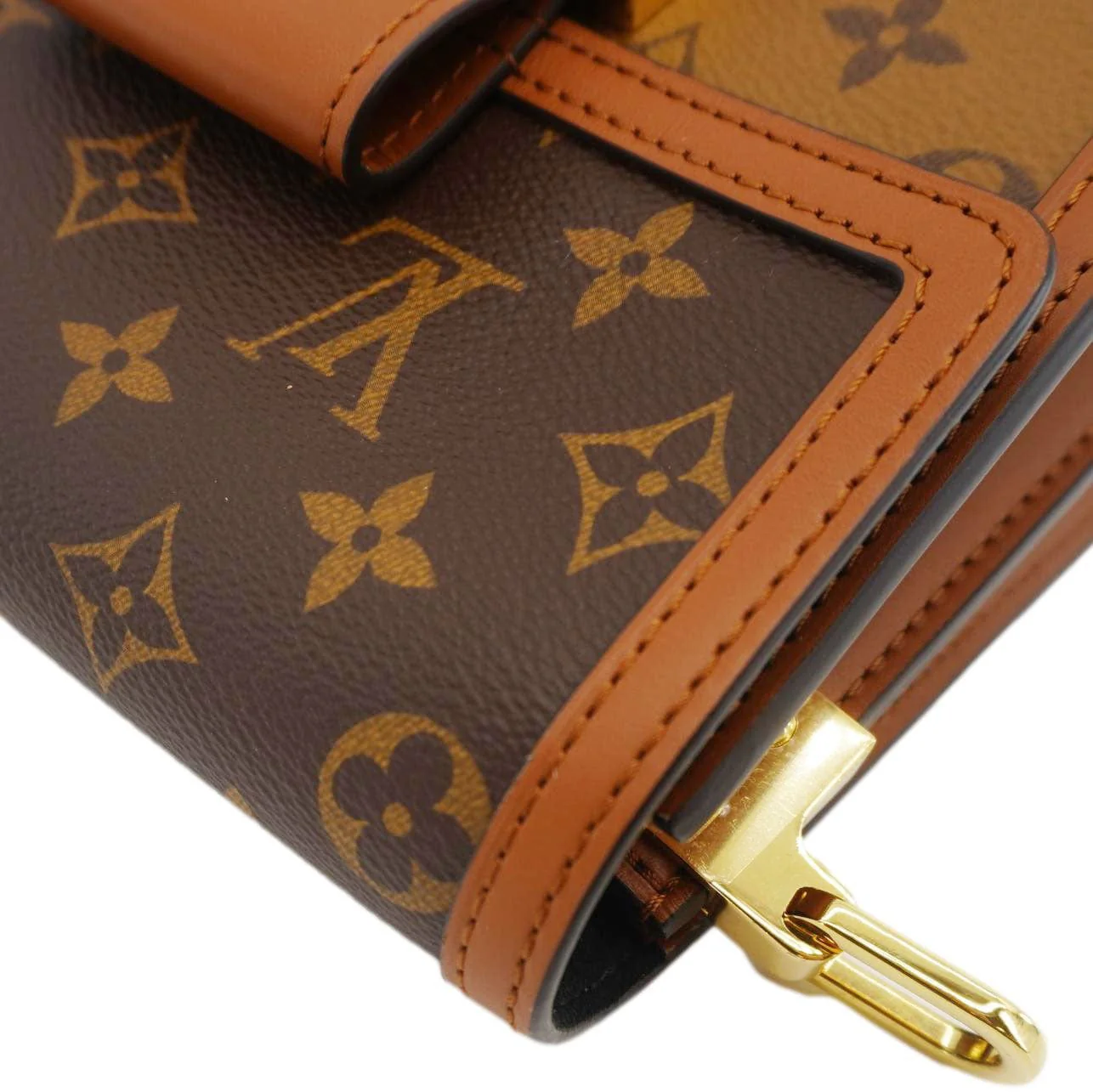 LOUIS VUITTON Dauphine Mini Monogram Reverse Canvas Shoulder Bag Brown - Image 6
