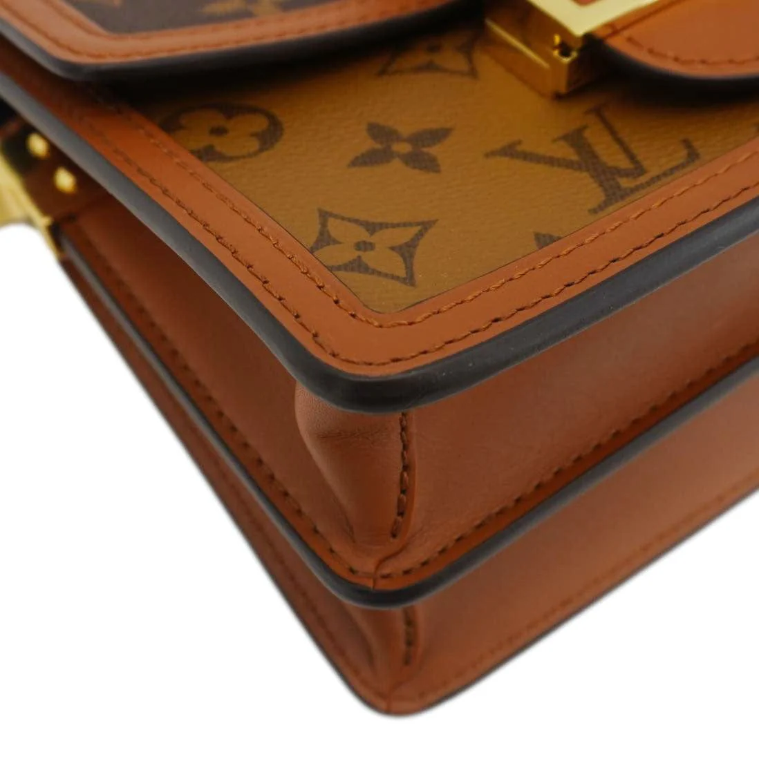 LOUIS VUITTON Dauphine Mini Monogram Reverse Canvas Shoulder Bag Brown - Image 9