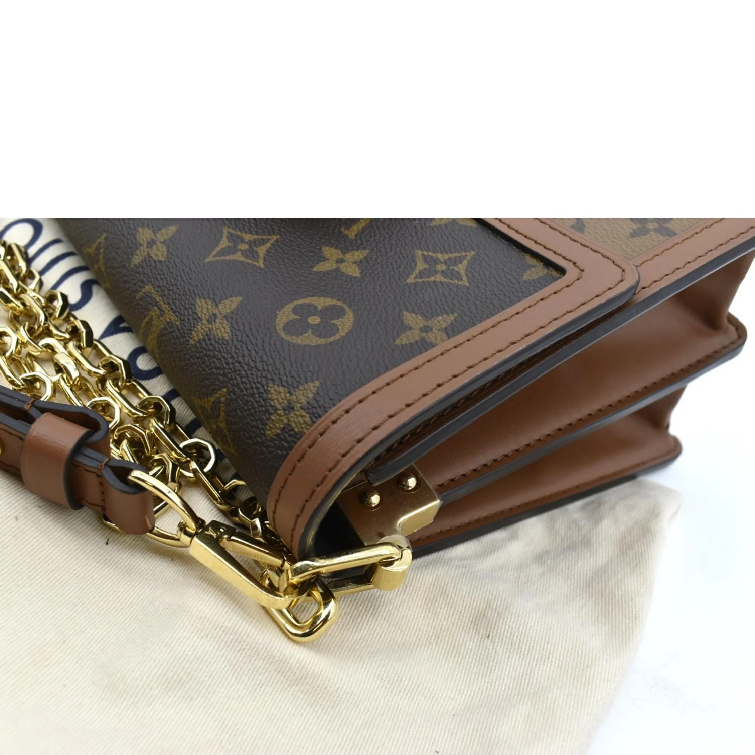 LOUIS VUITTON Dauphine MM Monogram Reverse Canvas Shoulder Bag Brown - Image 6