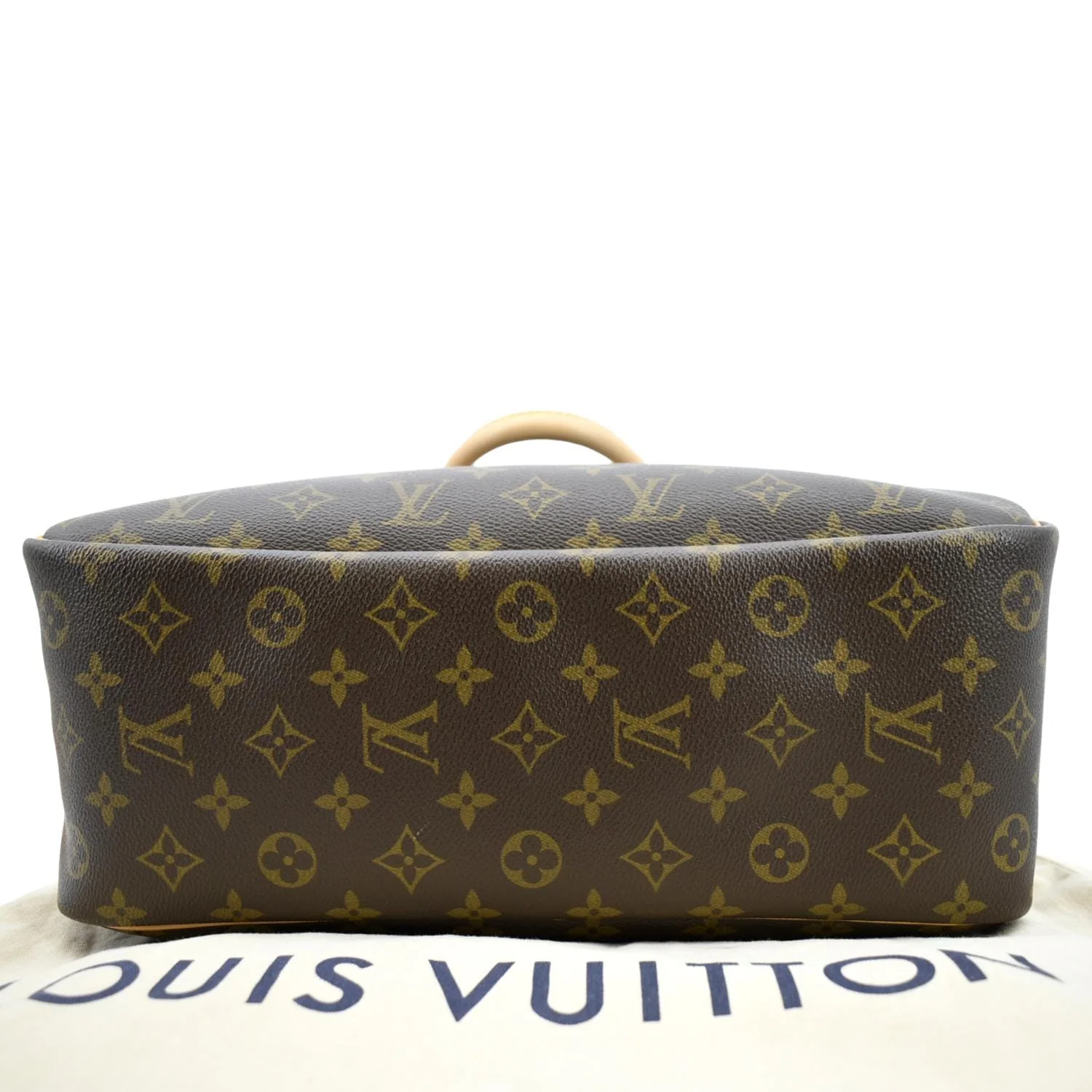 LOUIS VUITTON Deauville Boston Monogram Canvas Satchel Bag Brown - Image 9