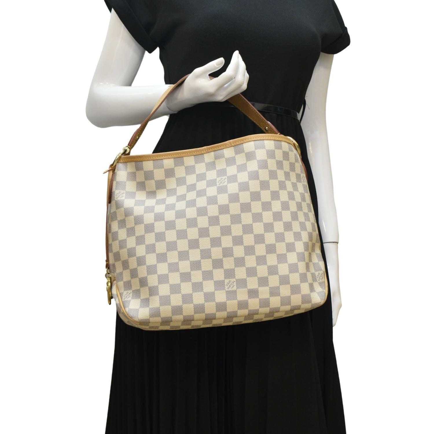 LOUIS VUITTON Delightful MM Damier Azur Hobo Shoulder Bag White - Image 2