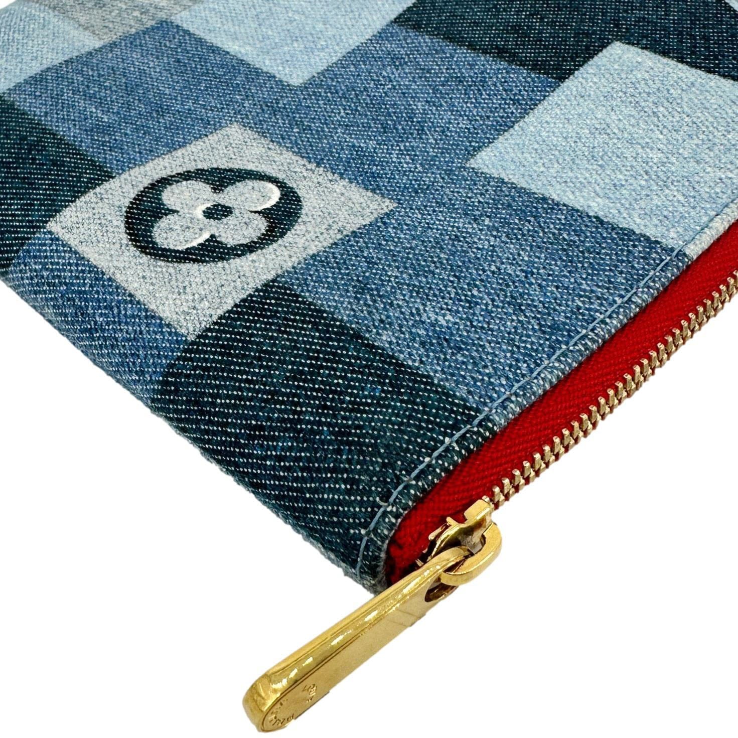 LOUIS VUITTON City Denim Wristlet Pouch Blue Rouge - Image 5
