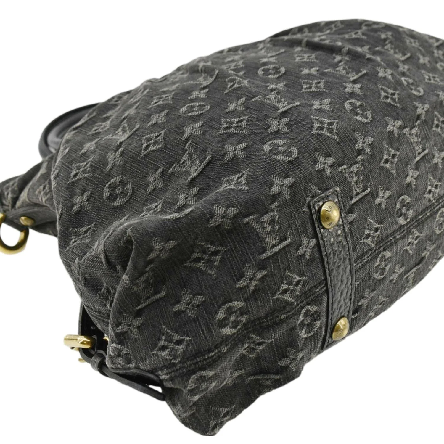LOUIS VUITTON Neo Cabby MM Monogram Denim Hobo Bag Black - Image 11