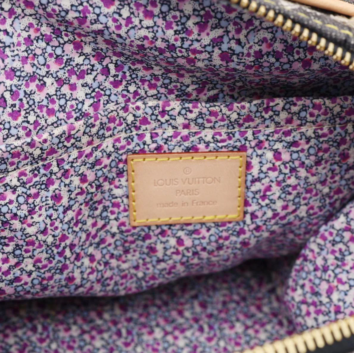 LOUIS VUITTON Speedy Monogram Denim Patchwork Satchel Bag Black - Image 10