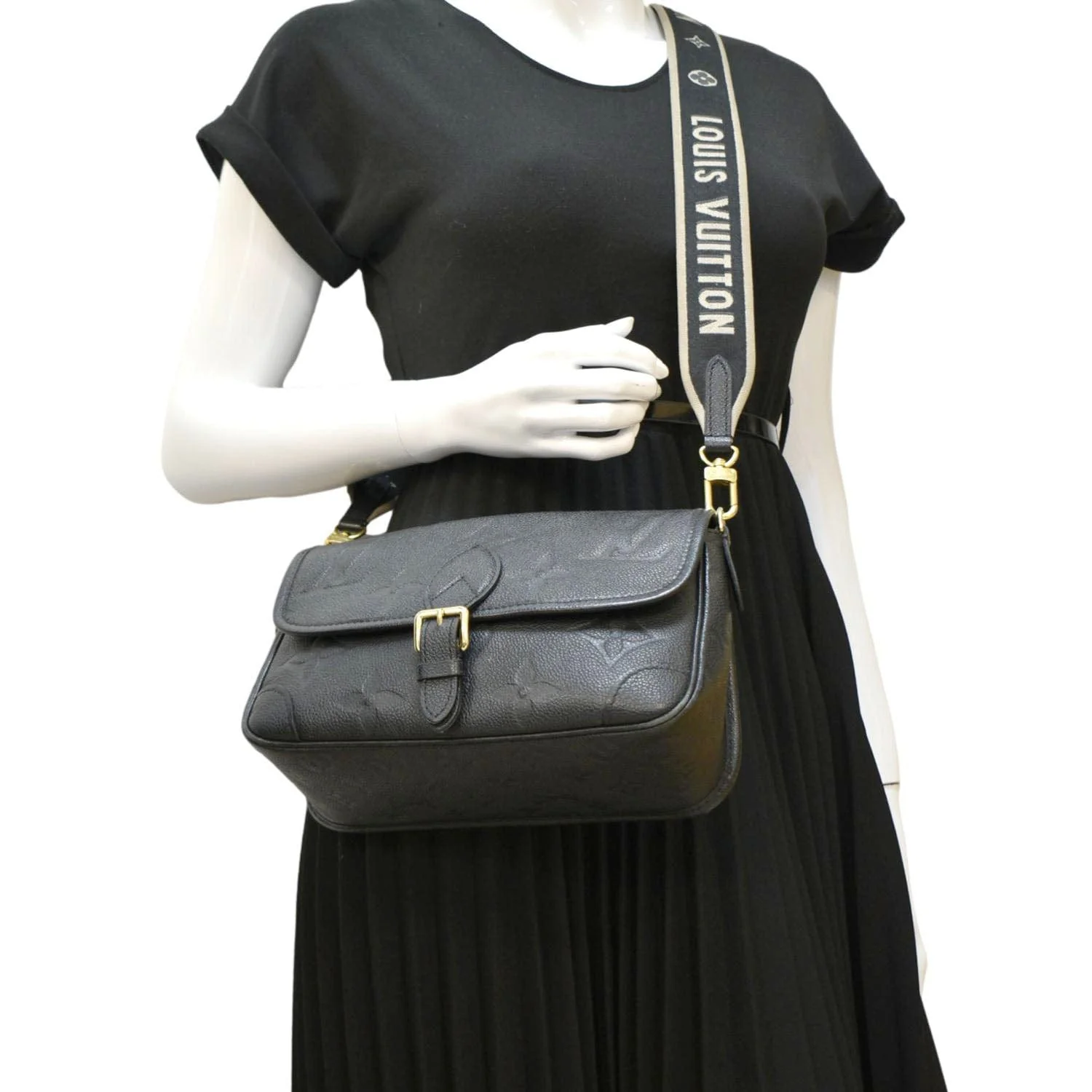 LOUIS VUITTON  Diane Empreinte Leather Crossbody Bag Black - Image 2