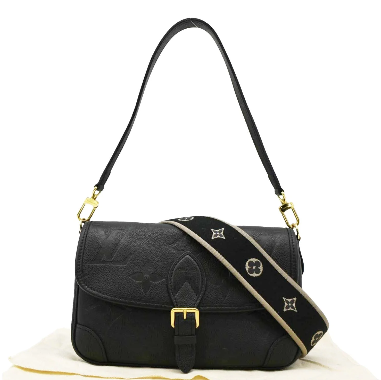 LOUIS VUITTON  Diane Empreinte Leather Crossbody Bag Black - Image 3