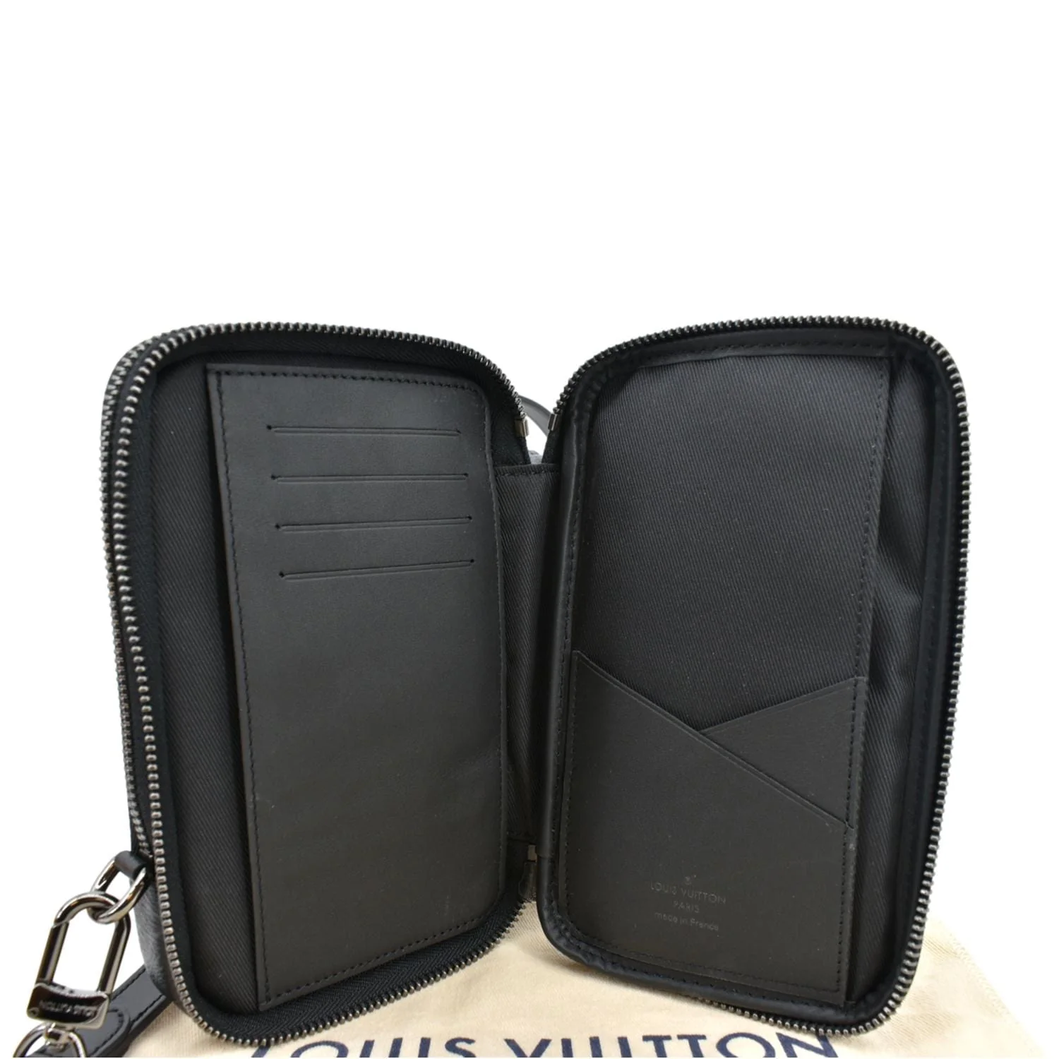 LOUIS VUITTON Double Monogram Eclipse Phone Pouch Black - Image 10