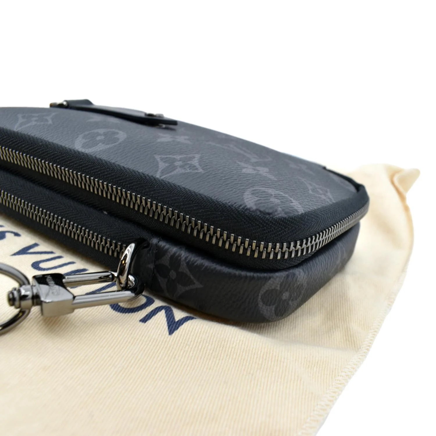 LOUIS VUITTON Double Monogram Eclipse Phone Pouch Black - Image 5