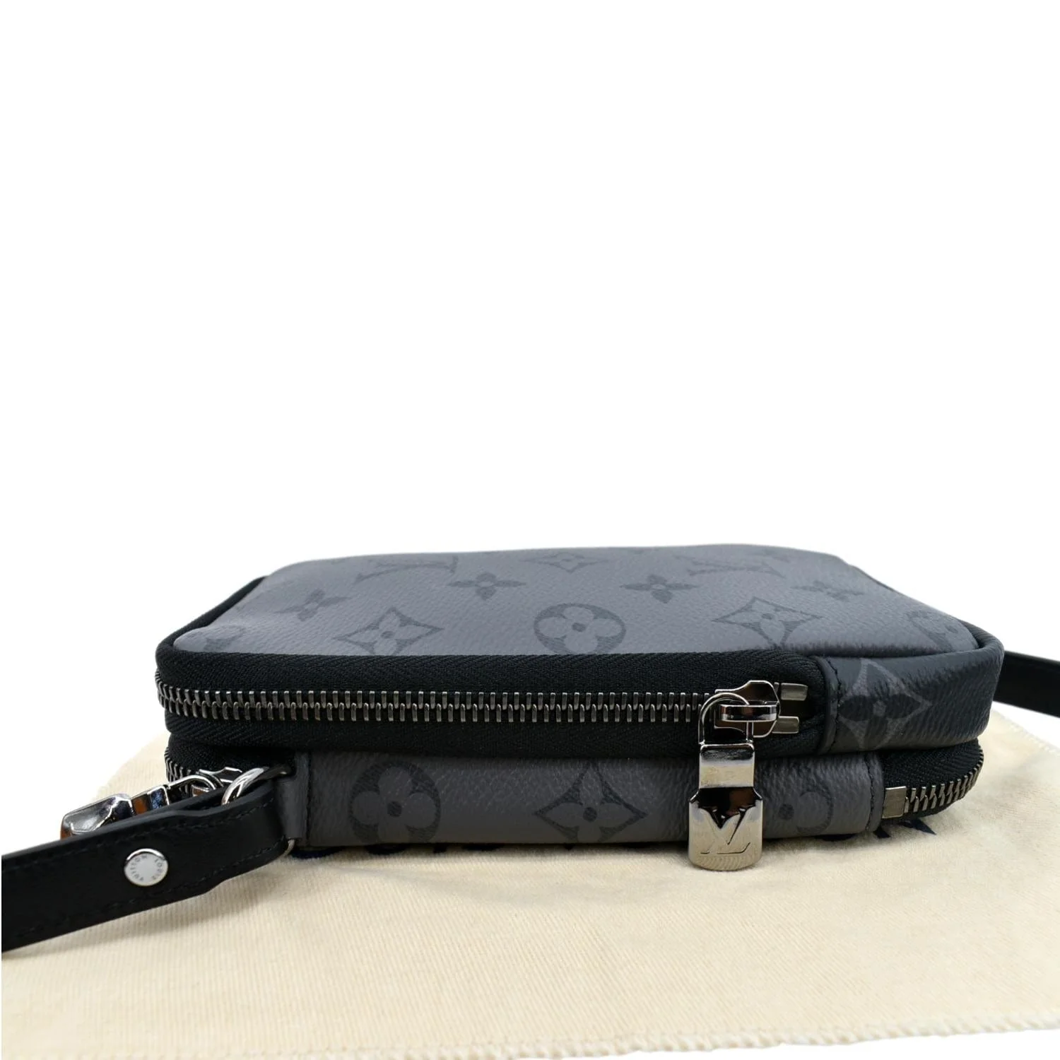 LOUIS VUITTON Double Monogram Eclipse Phone Pouch Black - Image 7