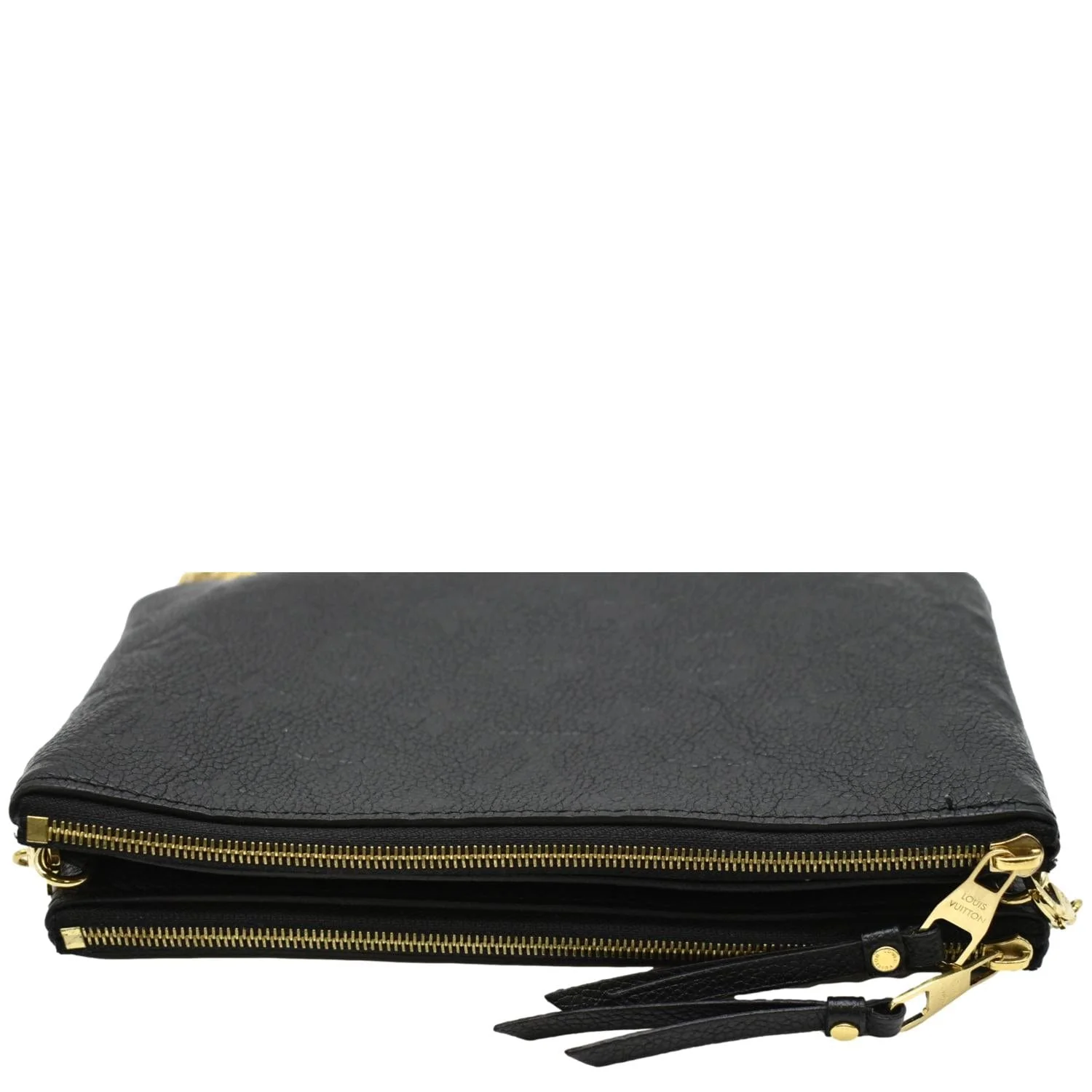 LOUIS VUITTON Double Zip Pochette Monogram Empreinte Crossbody Bag Black - Image 4