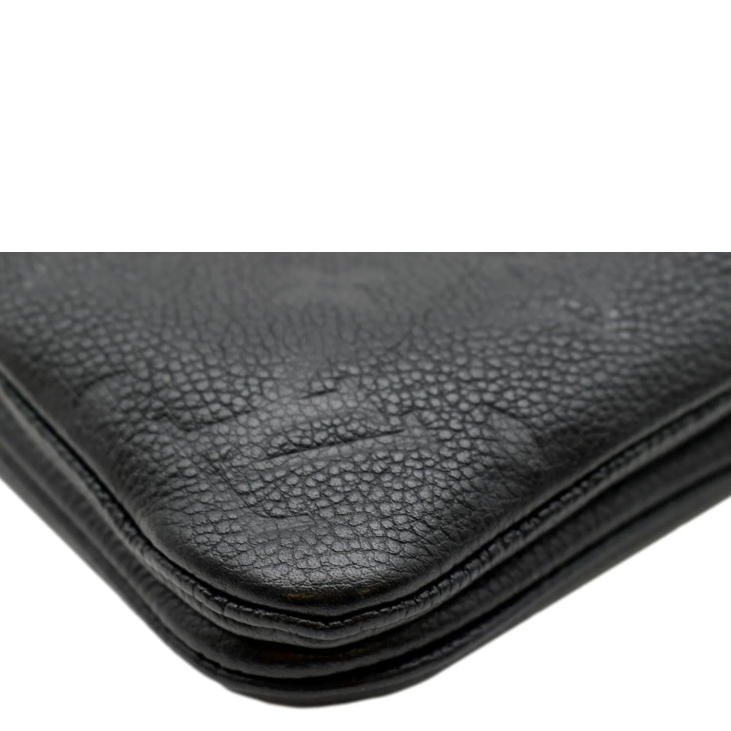 LOUIS VUITTON Double Zip Pochette Monogram Empreinte Crossbody Bag Black - Image 8
