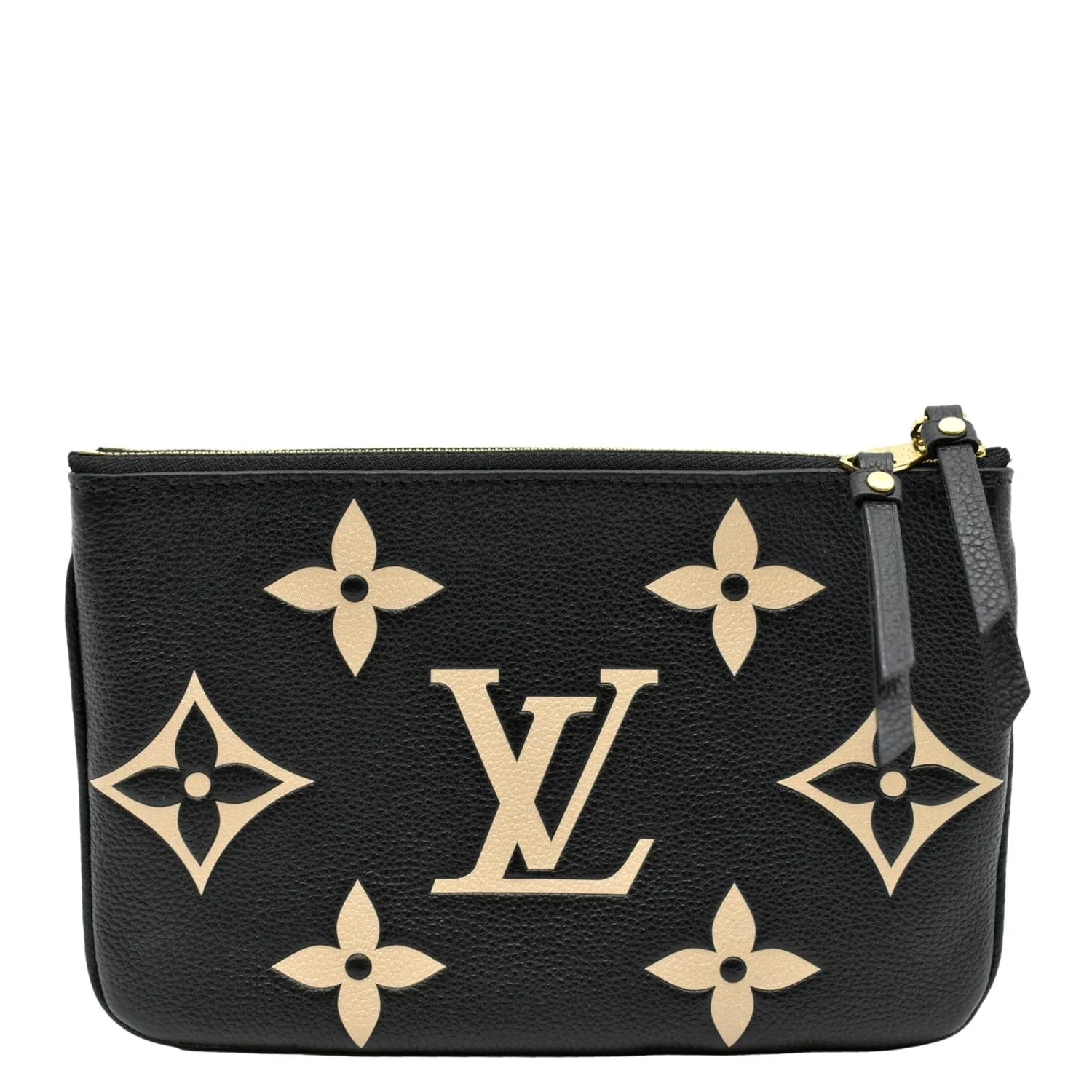 LOUIS VUITTON Double Zip Pochette Monogram Empreinte Crossbody Bag Bicolor - Image 3