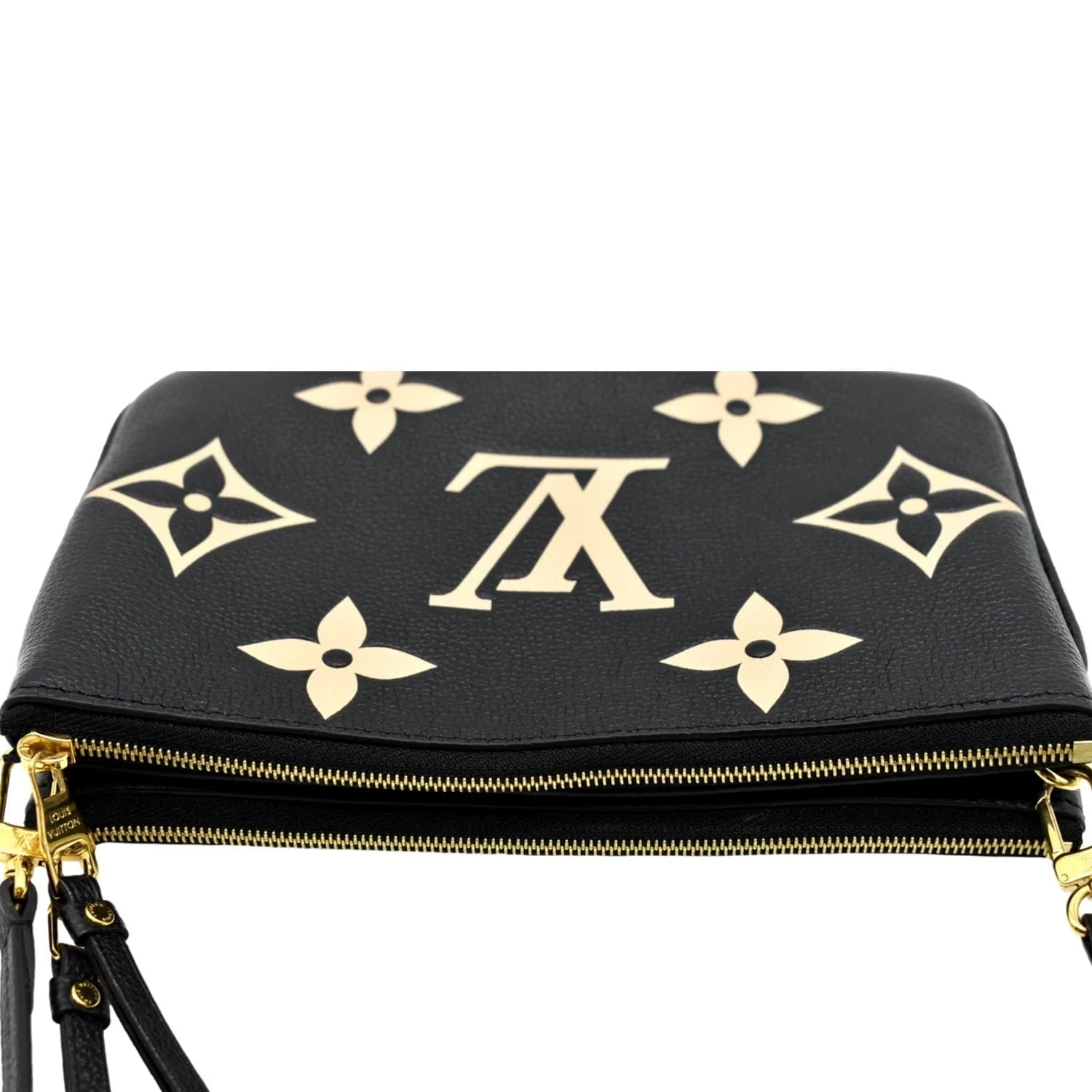 LOUIS VUITTON Double Zip Pochette Monogram Empreinte Crossbody Bag Bicolor - Image 4