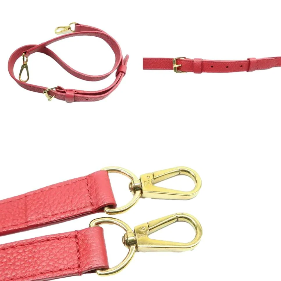 LOUIS VUITTON Double V Monogram Leather Shoulder Bag Cerise - Image 9