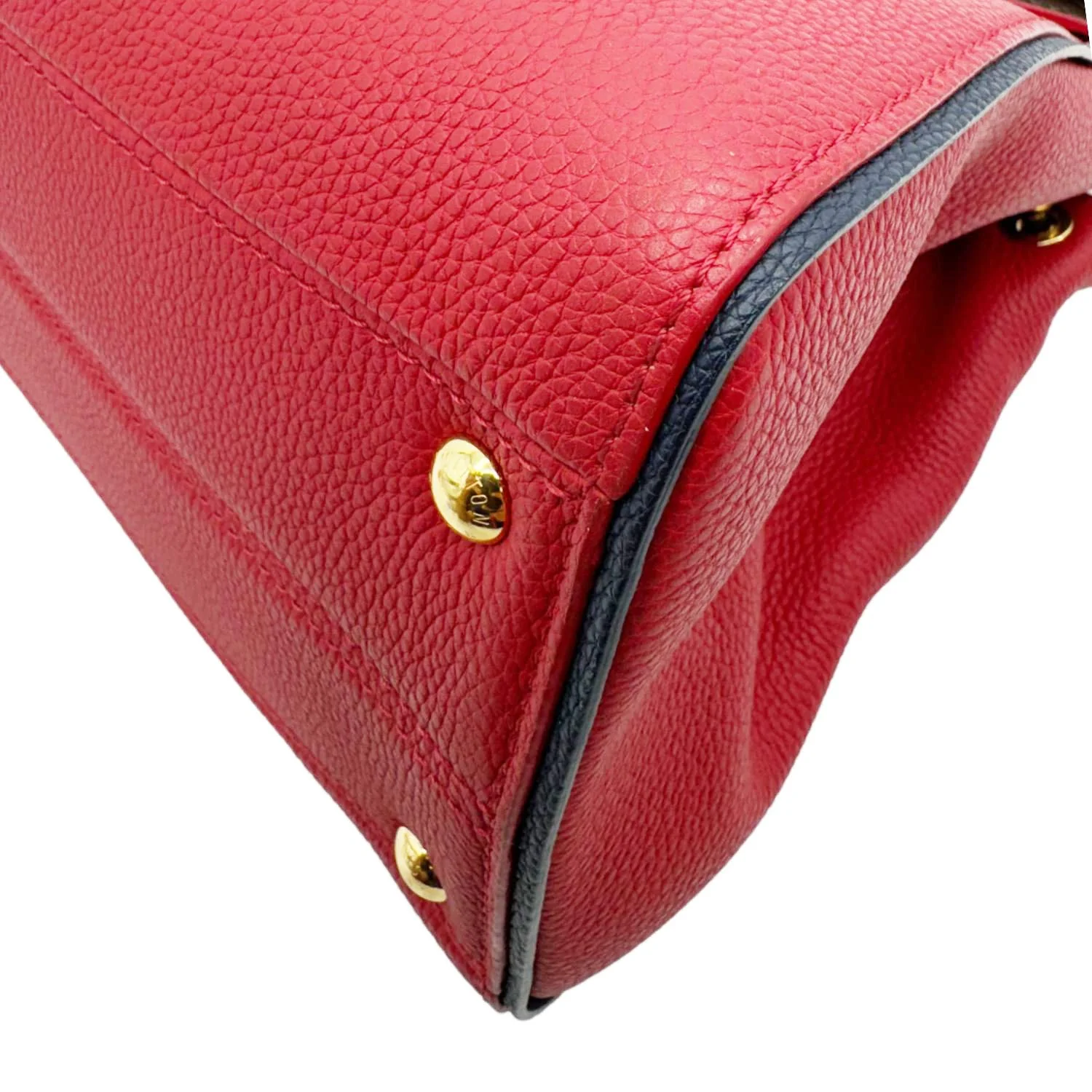 LOUIS VUITTON Double V Grained Leather Monogram Shoulder Bag Rubis - Image 12