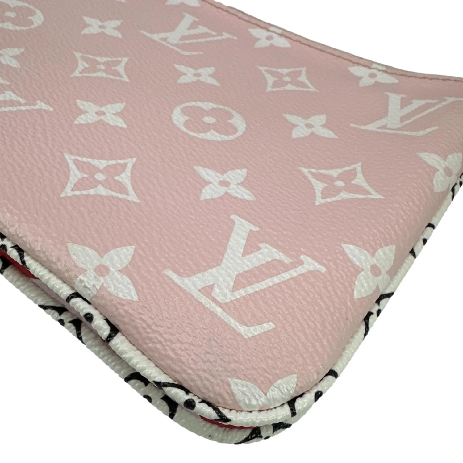 LOUIS VUITTON Double Zip Pochette Giant Monogram Jungle Crossbody Bag Red - Image 9
