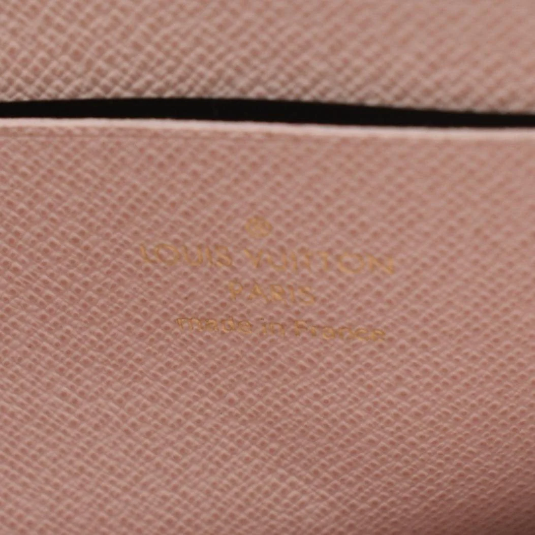 LOUIS VUITTON Double Zip Pochette Damier Azur Crossbody Bag Rose Ballerine - Image 13