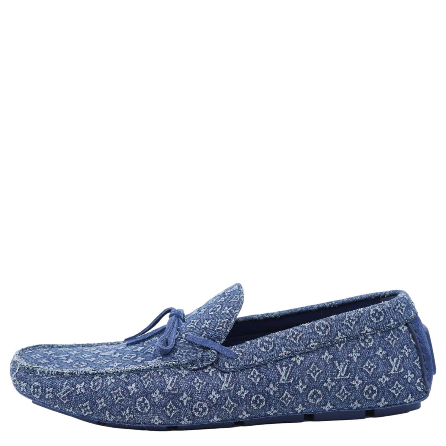 LOUIS VUITTON Driver Moccasin Monogram Denim Loafers Blue - Image 5