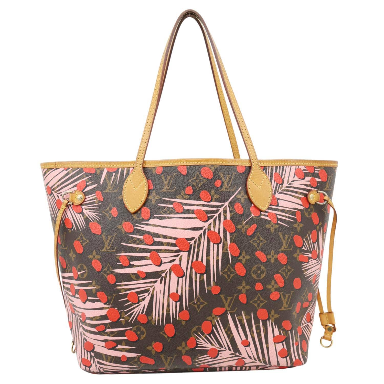 LOUIS VUITTON Neverfull MM Jungle Dots Monogram Canvas Tote Bag Brown - Image 4
