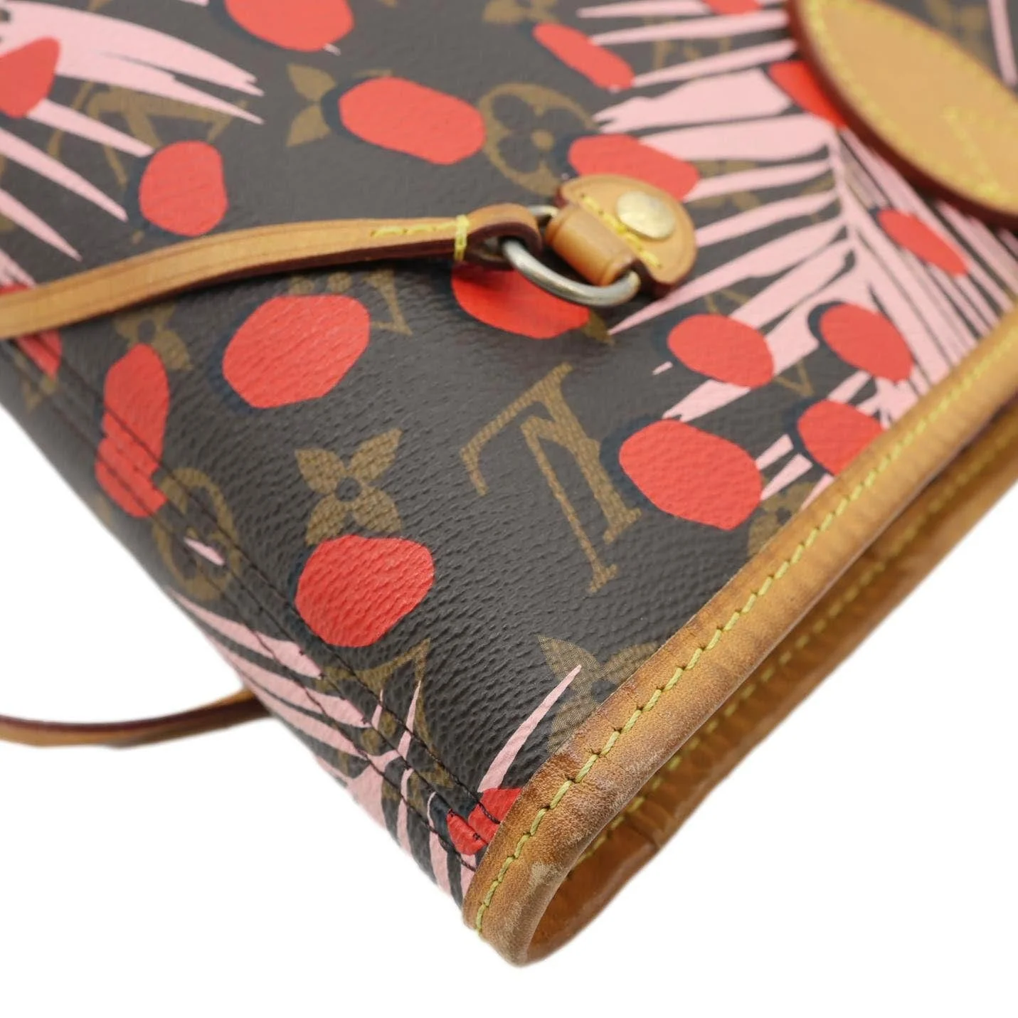 LOUIS VUITTON Neverfull MM Jungle Dots Monogram Canvas Tote Bag Brown - Image 6