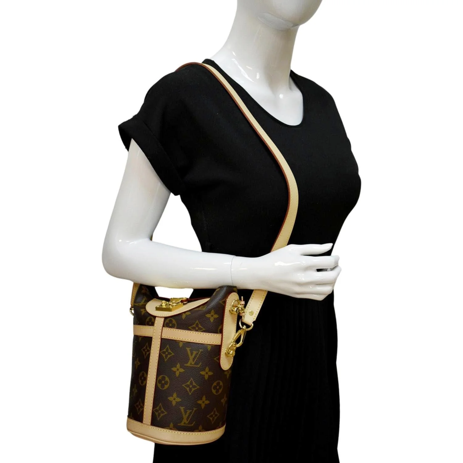 LOUIS VUITTON Monogram Canvas Duffle Shoulder Bag Brown - Image 2