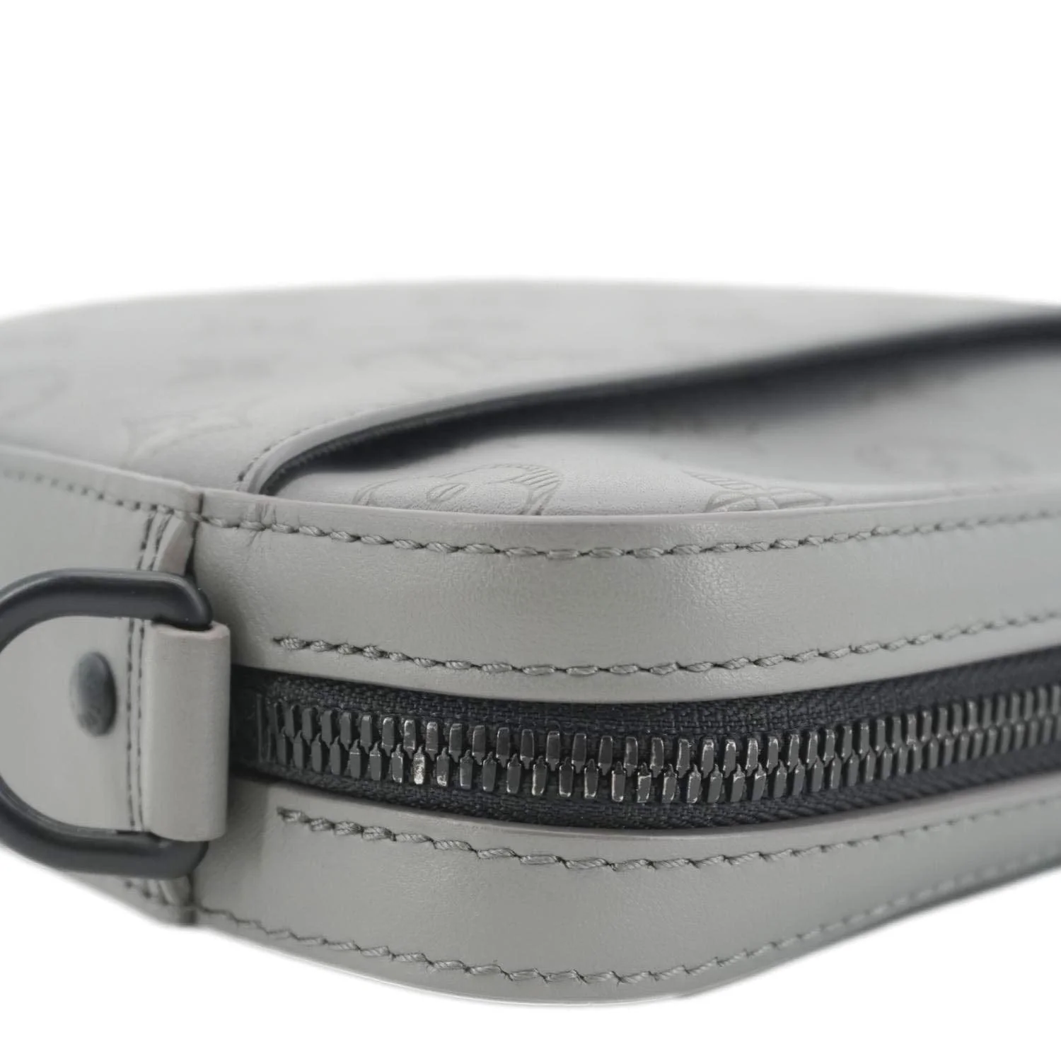 LOUIS VUITTON Duo Monogram Shadow Leather Shoulder Bag Grey - Image 6