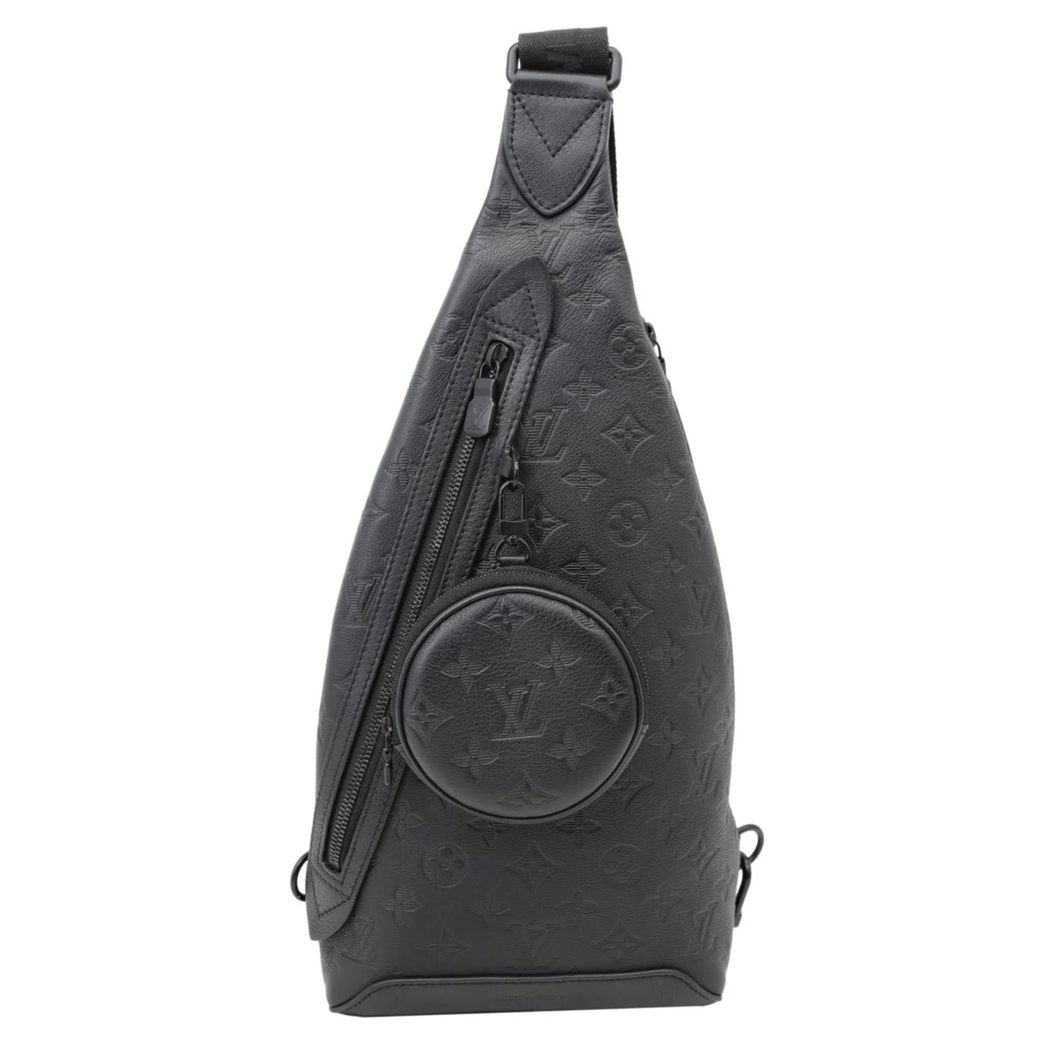 LOUIS VUITTON Duo Slingbag Monogram Shadow Leather Crossbody Bag Black - Image 3