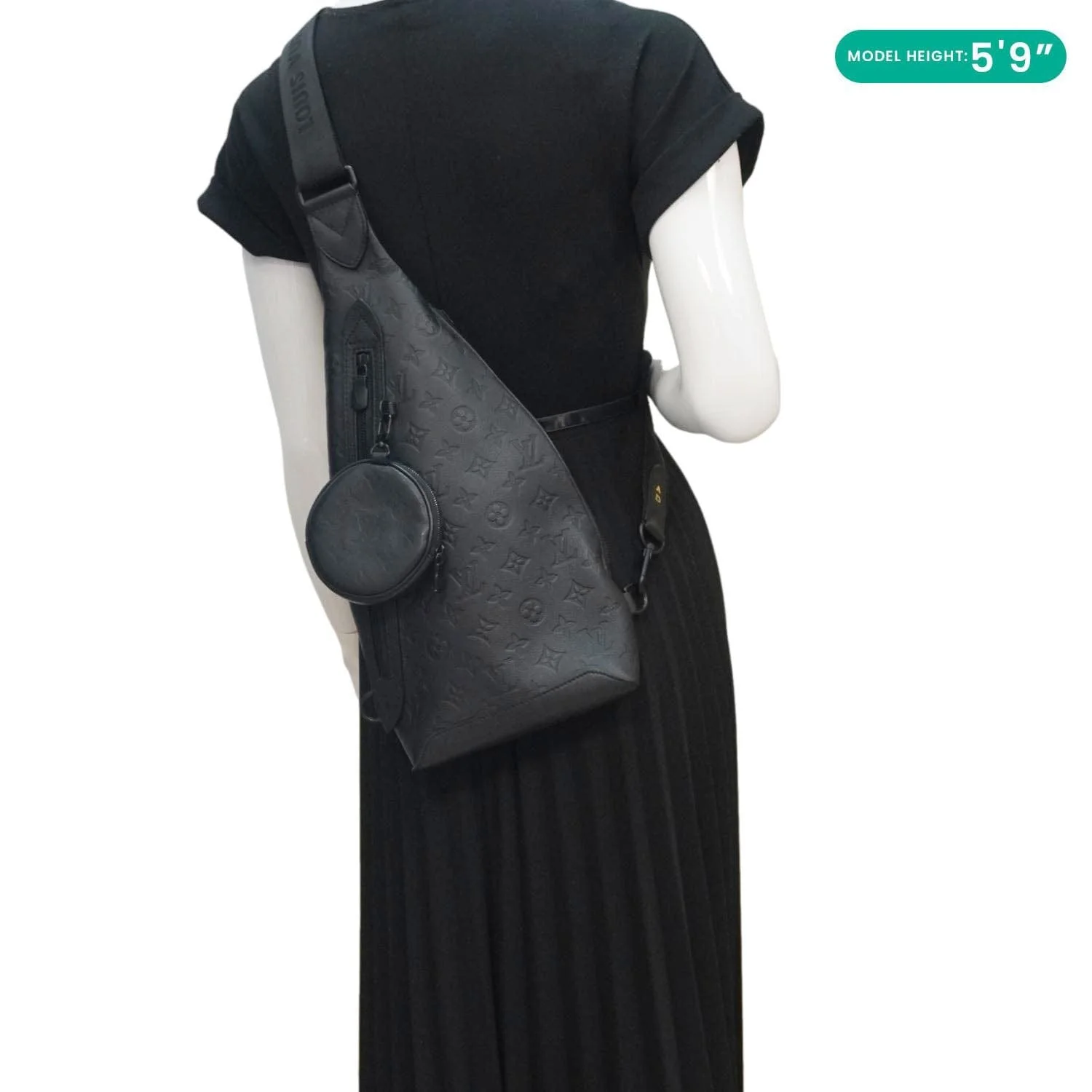 LOUIS VUITTON Duo Slingbag Taigarama Crossbody Bag Black - Image 2