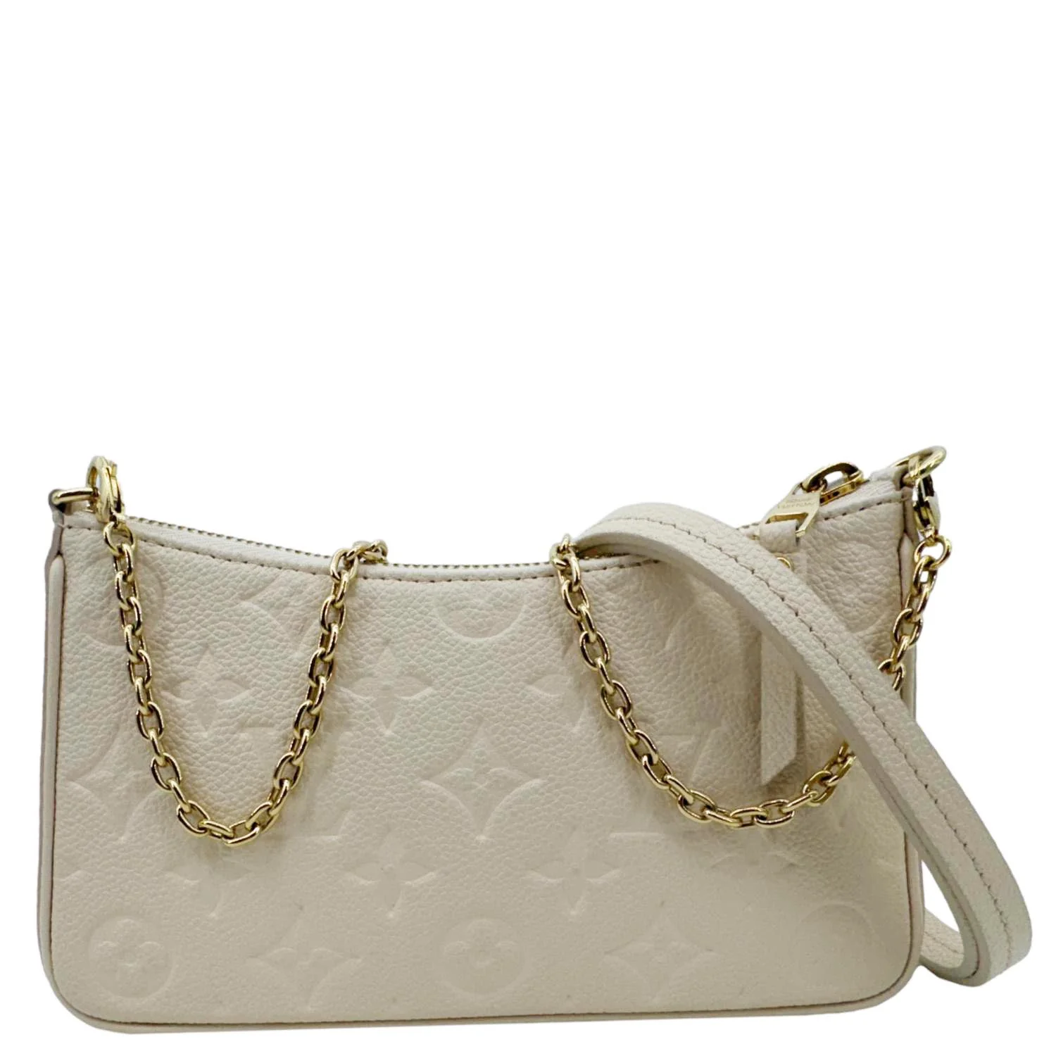LOUIS VUITTON Easy Pouch On Strap Empreinte Leather Shoulder Bag Pouch Cream - Image 4