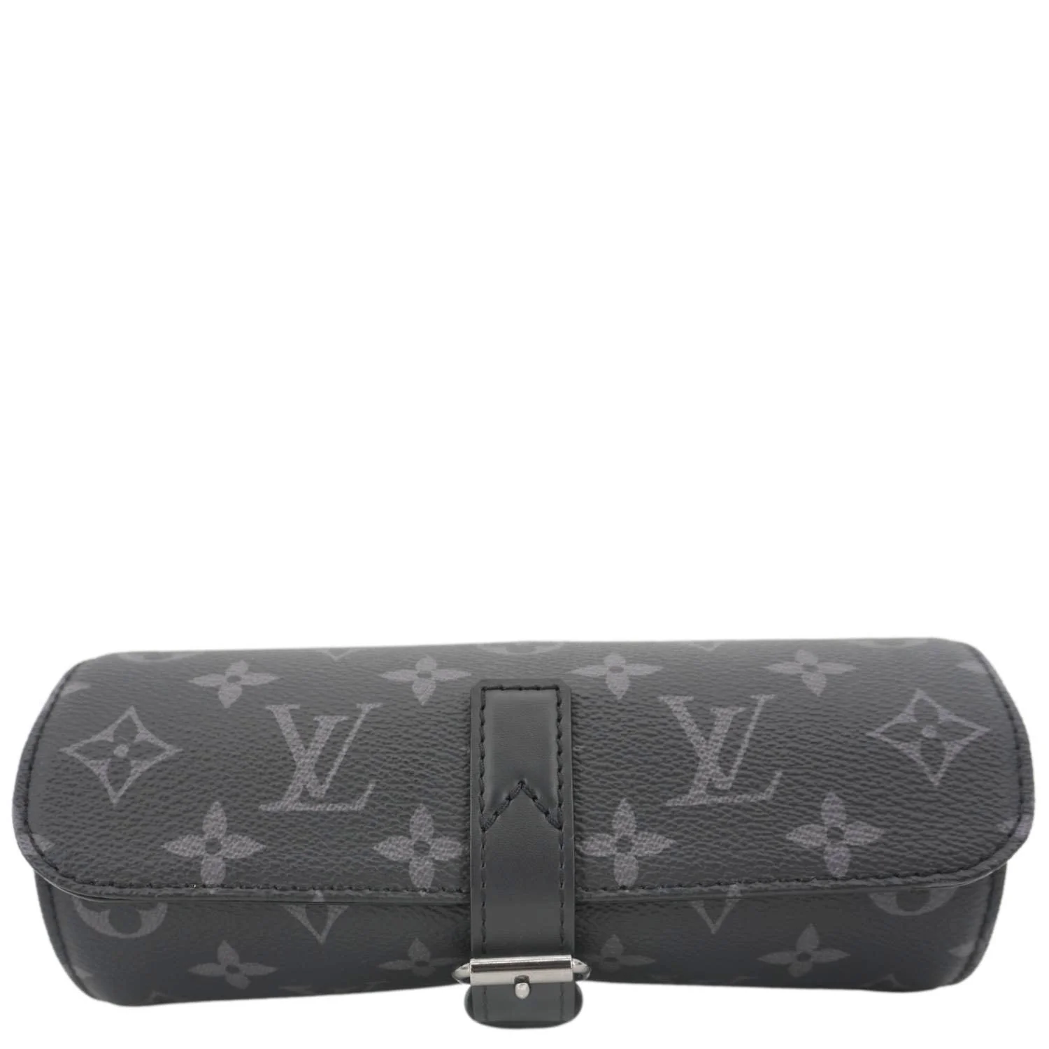 LOUIS VUITTON 3 Watch Case Monogram Eclipse Pouch Black - Image 3