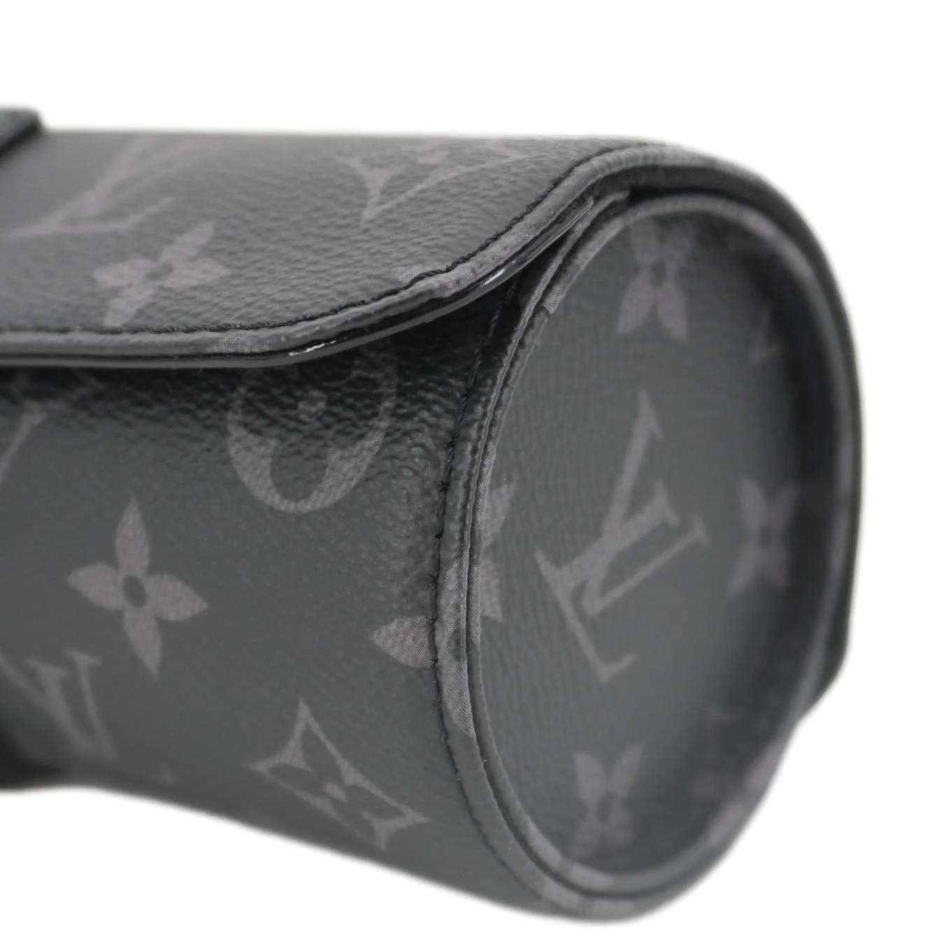 LOUIS VUITTON 3 Watch Case Monogram Eclipse Pouch Black - Image 7