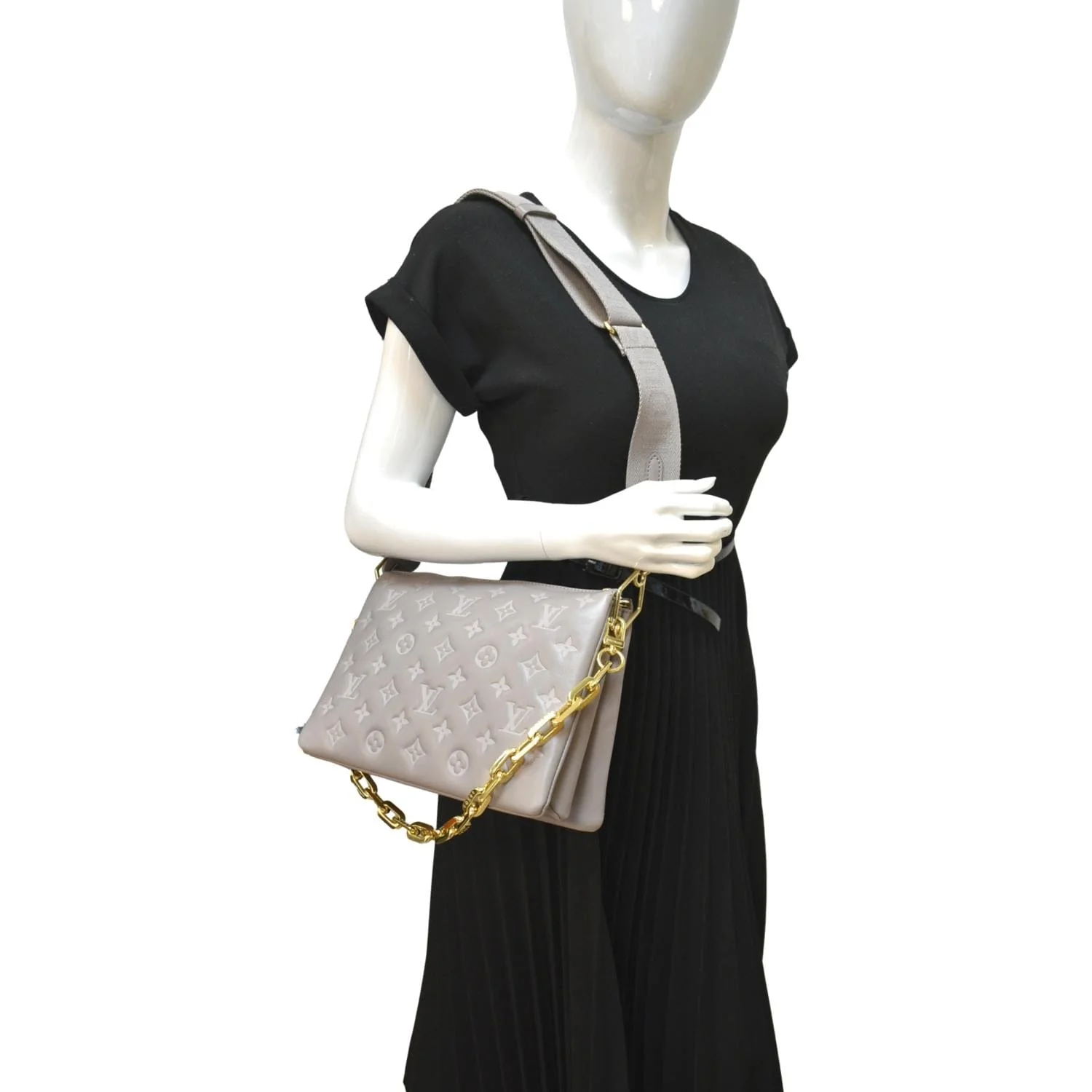 LOUIS VUITTON Coussin PM Monogram Embossed Shoulder Bag Grey - Image 2