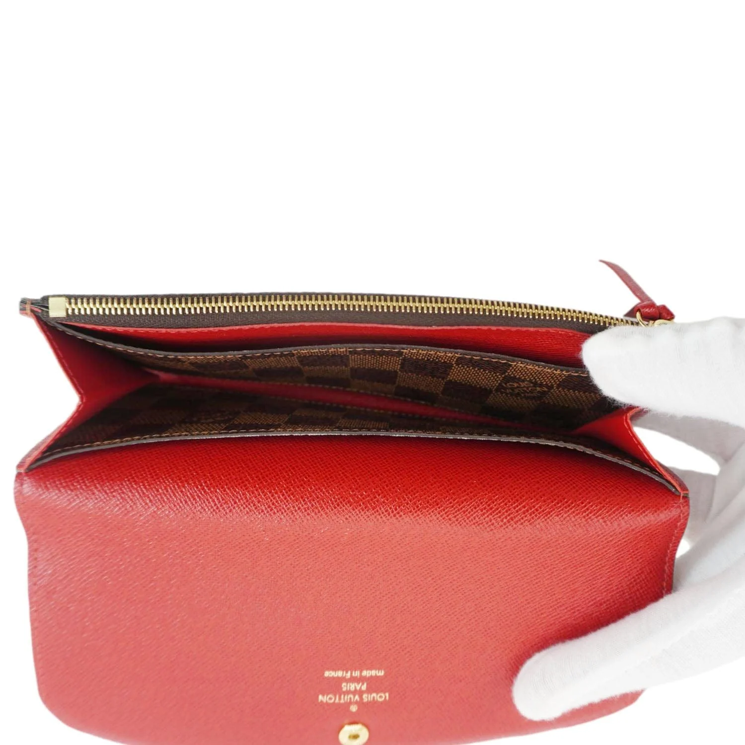 LOUIS VUITTON Emilie Damier Ebene Wallet Brown - Image 14