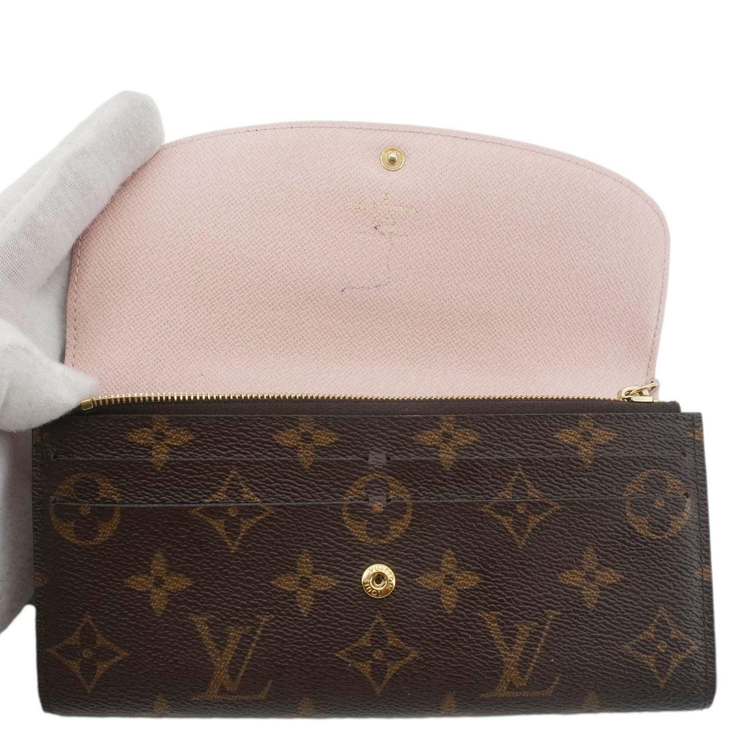LOUIS VUITTON Emilie Monogram Canvas Wallet Rose Ballerine - Image 10