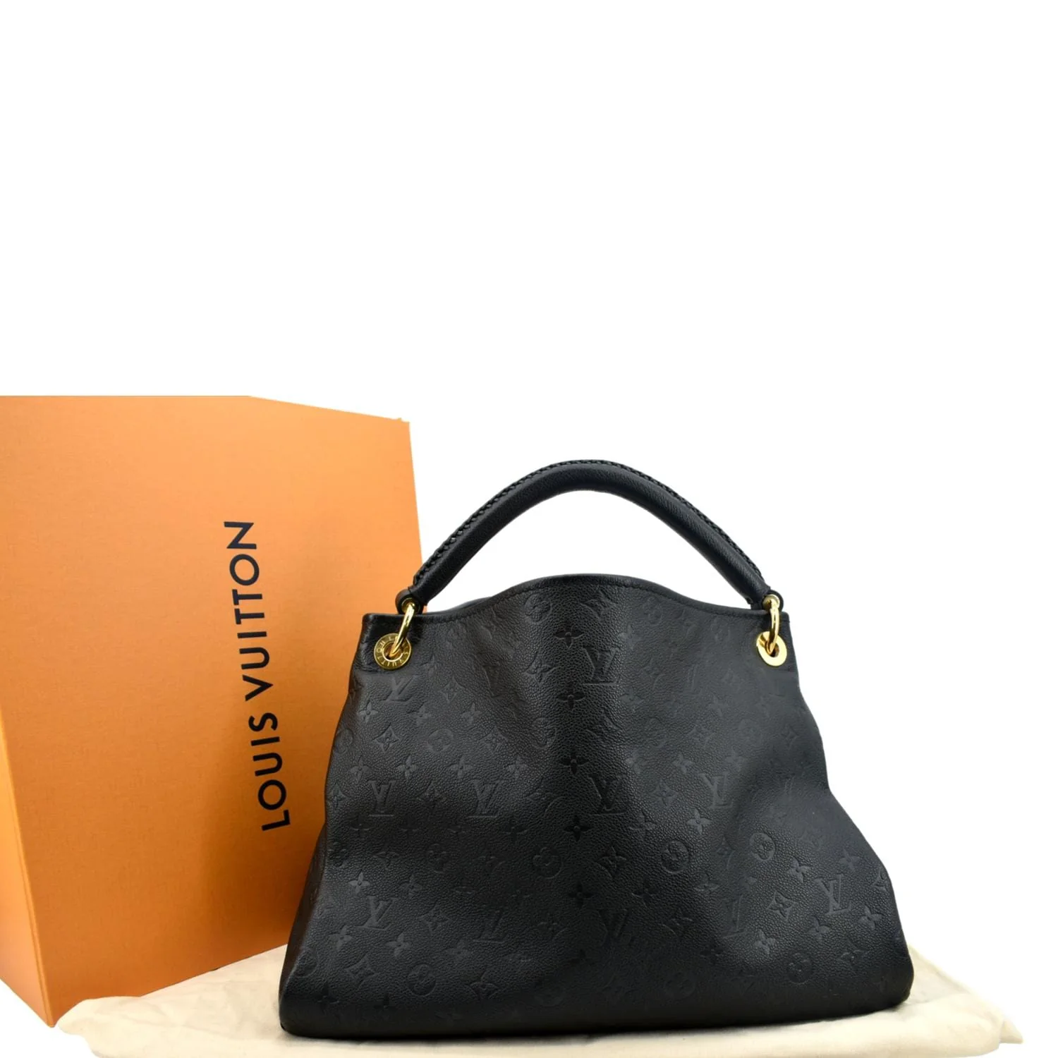LOUIS VUITTON Artsy MM Empreinte Leather Hobo Bag Black - Image 3