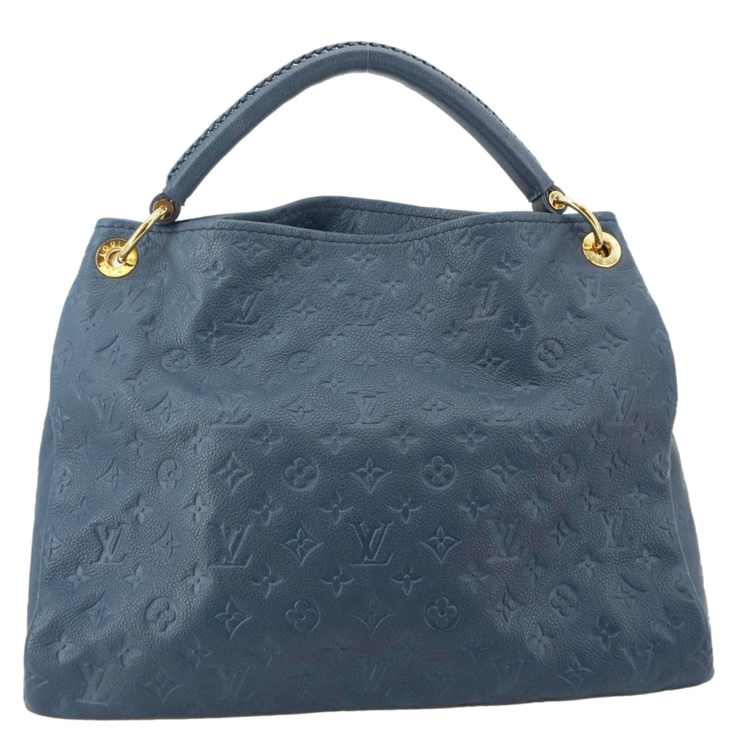 LOUIS VUITTON Artsy MM Monogram Empreinte Leather Hobo Bag Navy Blue - Image 6