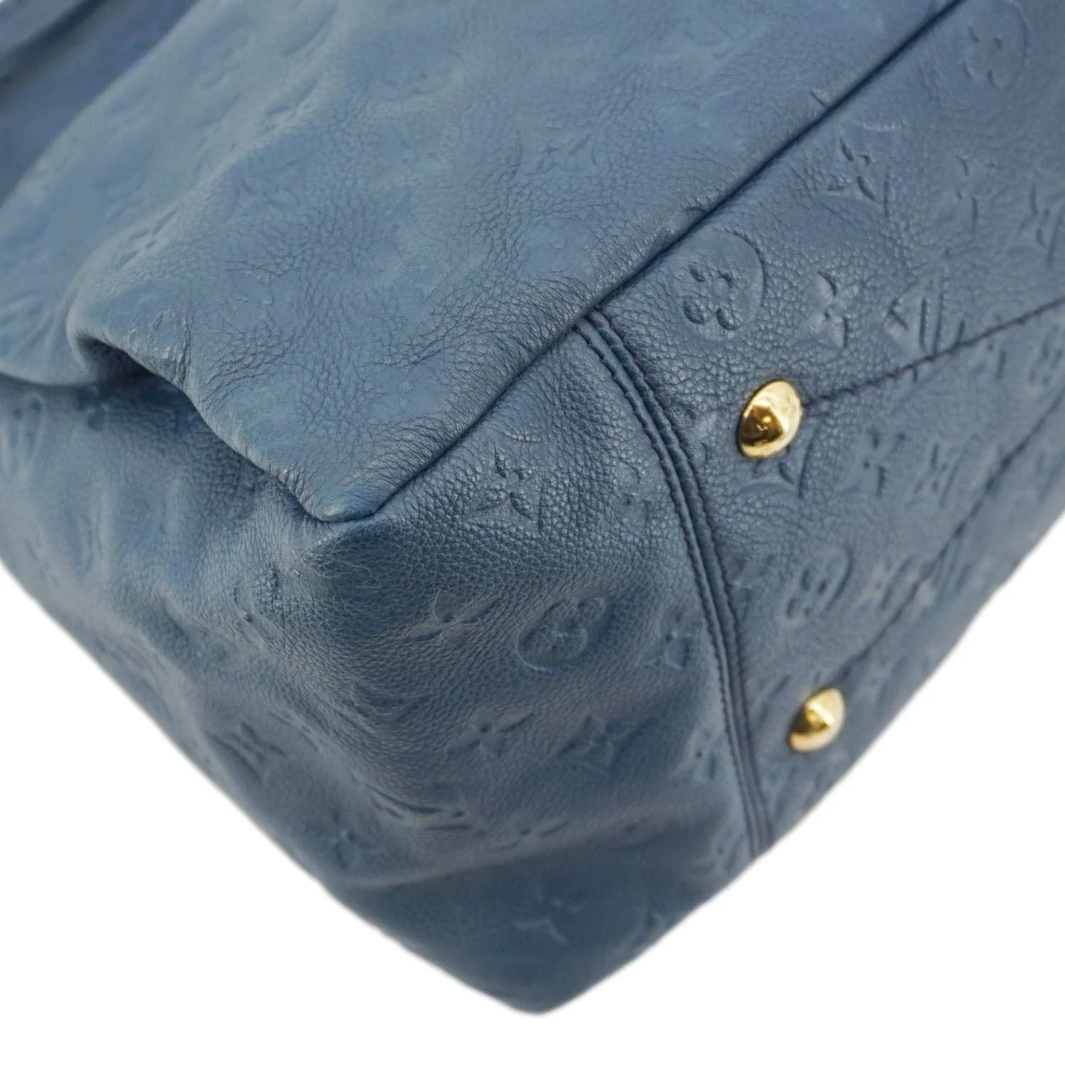 LOUIS VUITTON Artsy MM Monogram Empreinte Leather Hobo Bag Navy Blue - Image 9