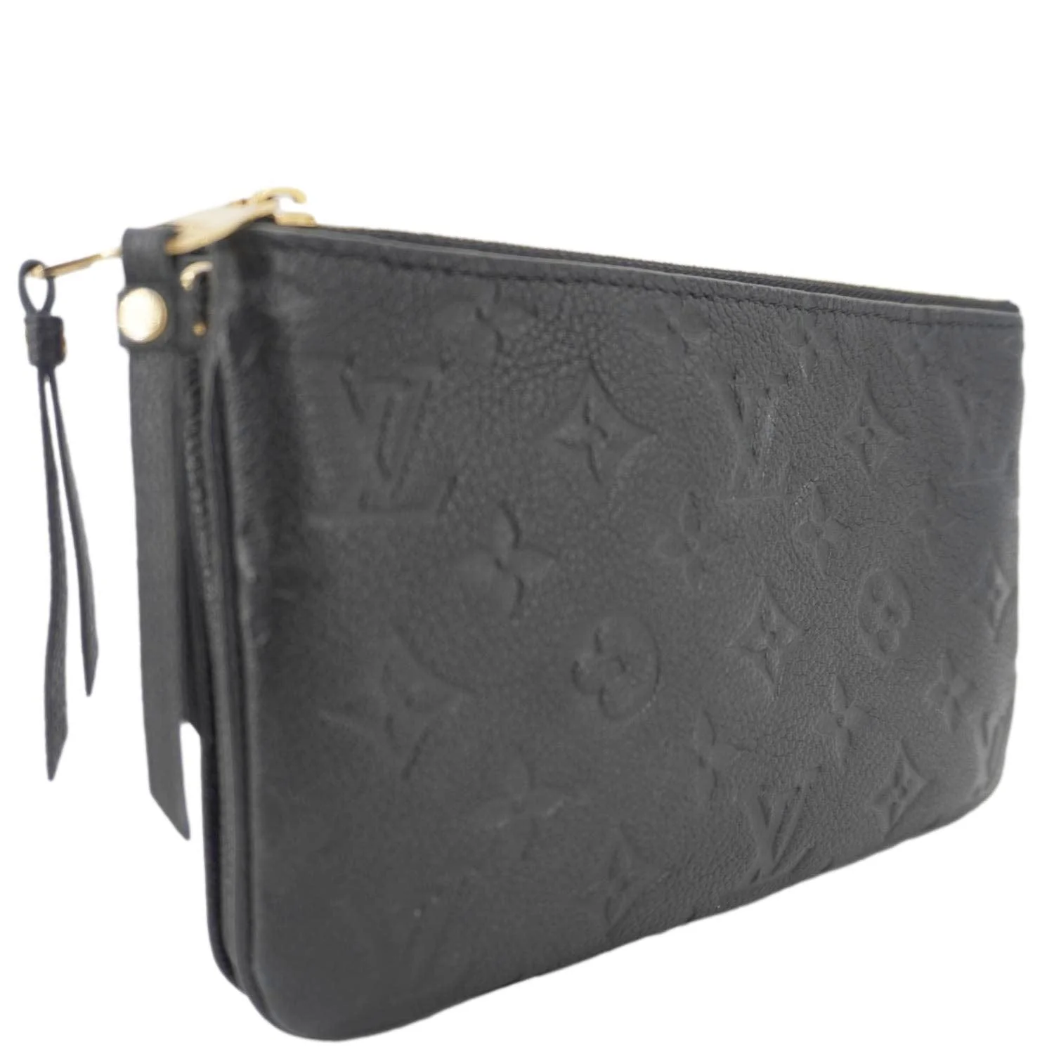 LOUIS VUITTON Double Zip Pochette Monogram Empreinte Crossbody Bag Black - Image 11