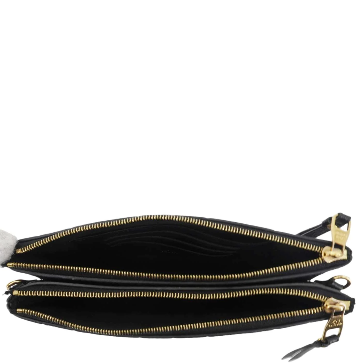LOUIS VUITTON Double Zip Pochette Monogram Empreinte Crossbody Bag Black - Image 12