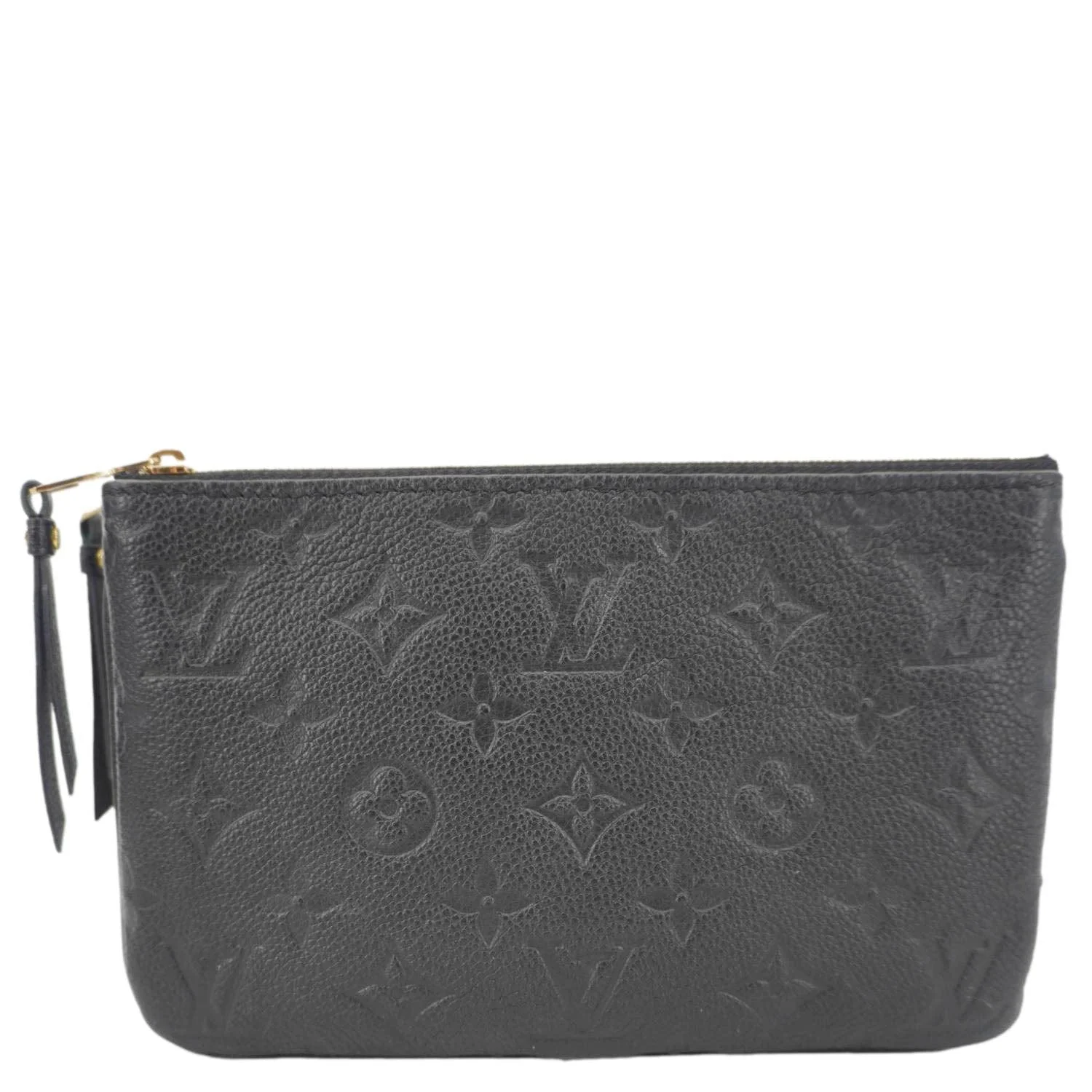 LOUIS VUITTON Double Zip Pochette Monogram Empreinte Crossbody Bag Black - Image 3