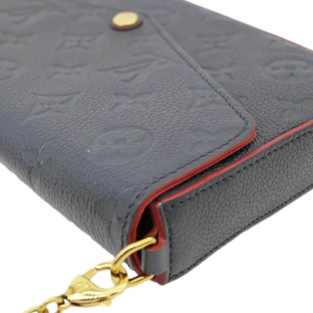 LOUIS VUITTON Felicie Pochette Monogram Empreinte Crossbody Bag Navy Blue - Image 7