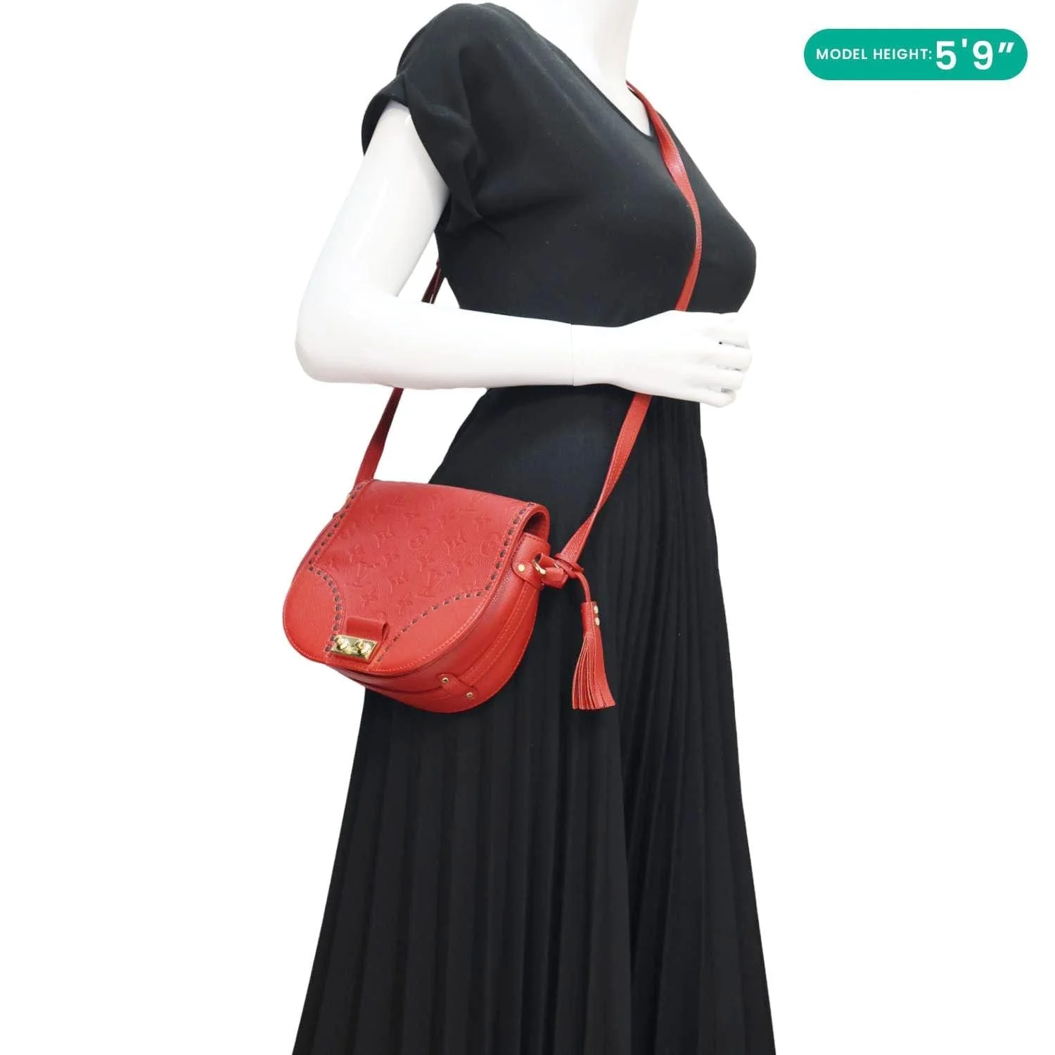 LOUIS VUITTON Junot Monogram Empreinte Leather Shoulder Bag Cherry - Image 2
