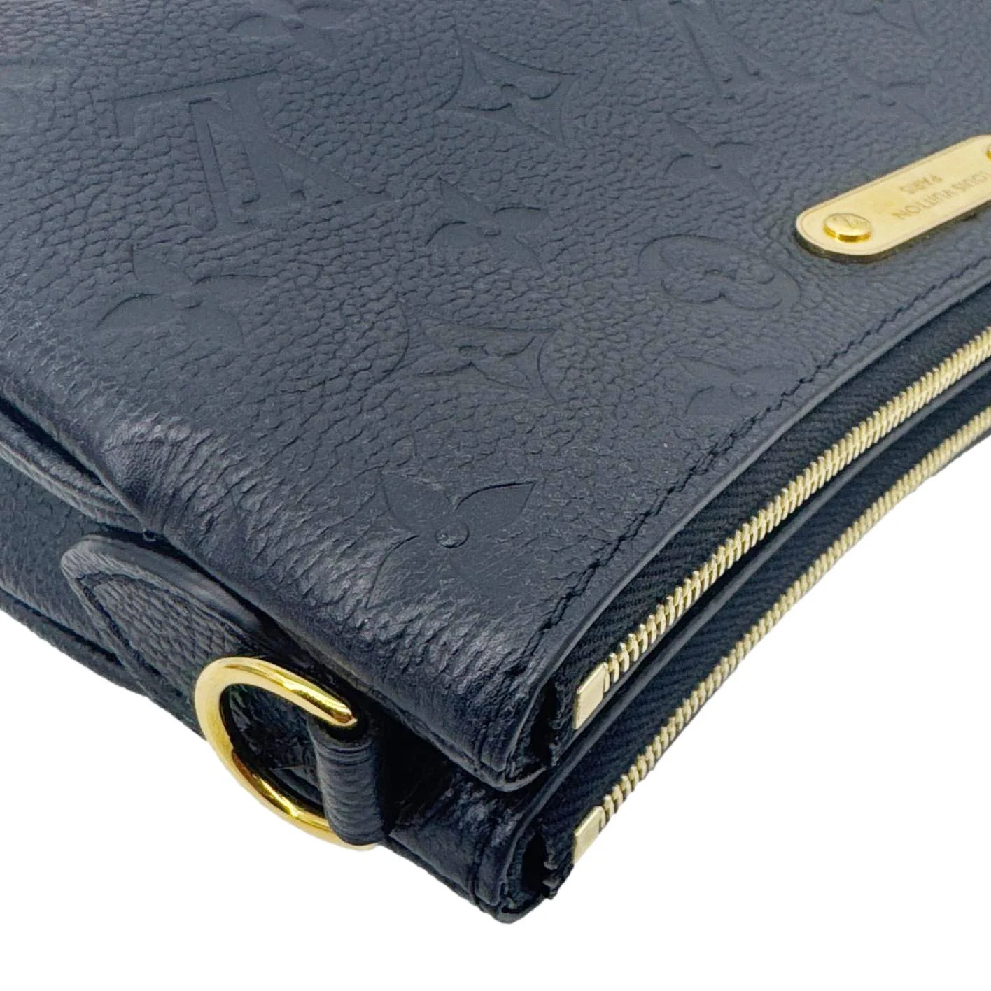 LOUIS VUITTON Liv Pochette Monogram Empreinte Leather Shoulder Bag Black - Image 5