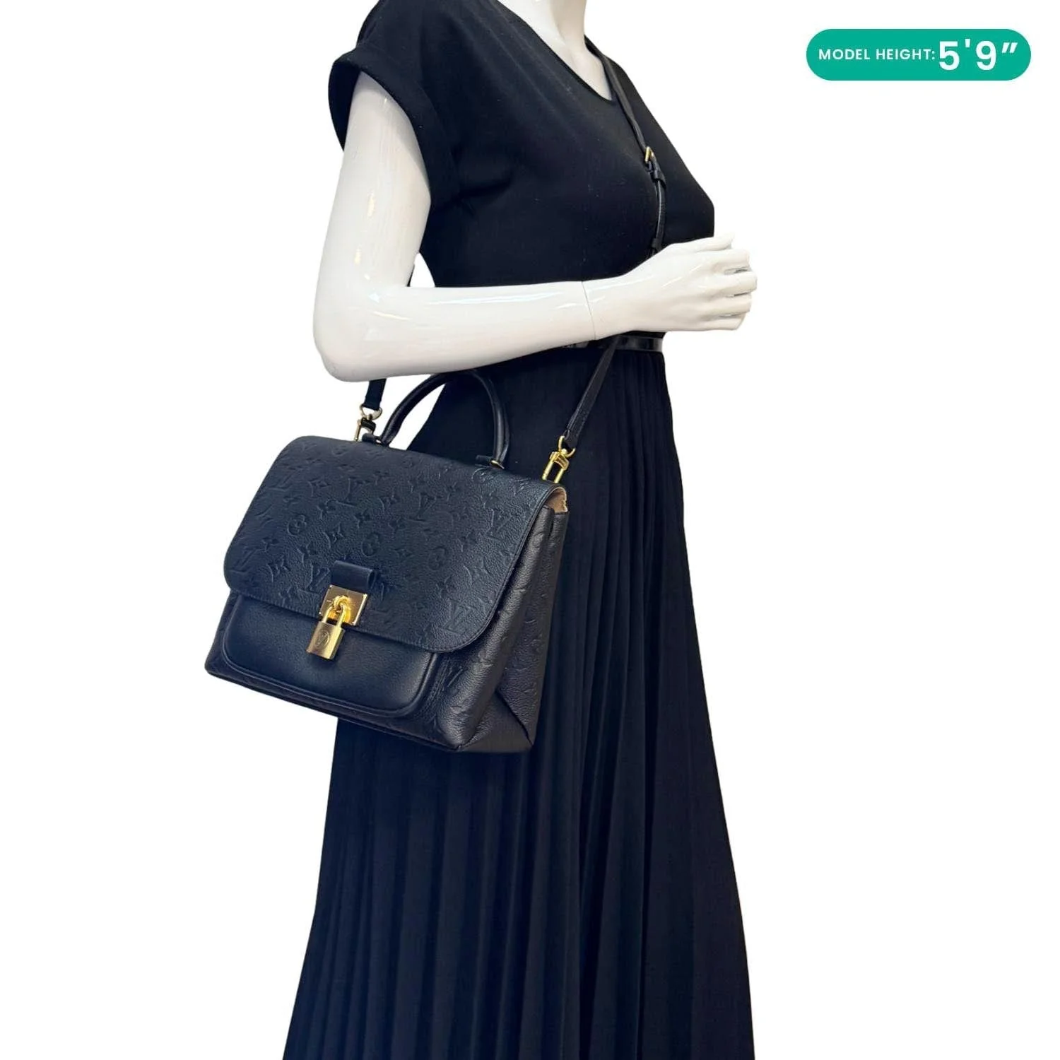 LOUIS VUITTON Marignan Empreinte Leather Shoulder Bag Black - Image 2
