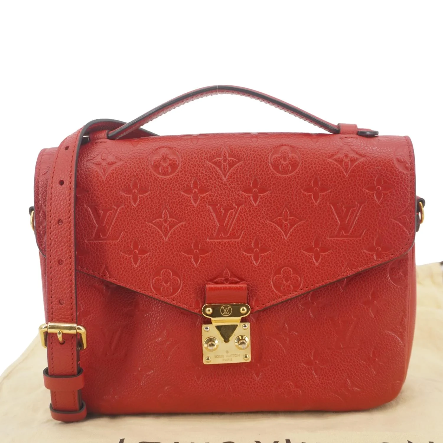 LOUIS VUITTON Metis Pochette Empreinte Leather Crossbody Bag Red - Image 3