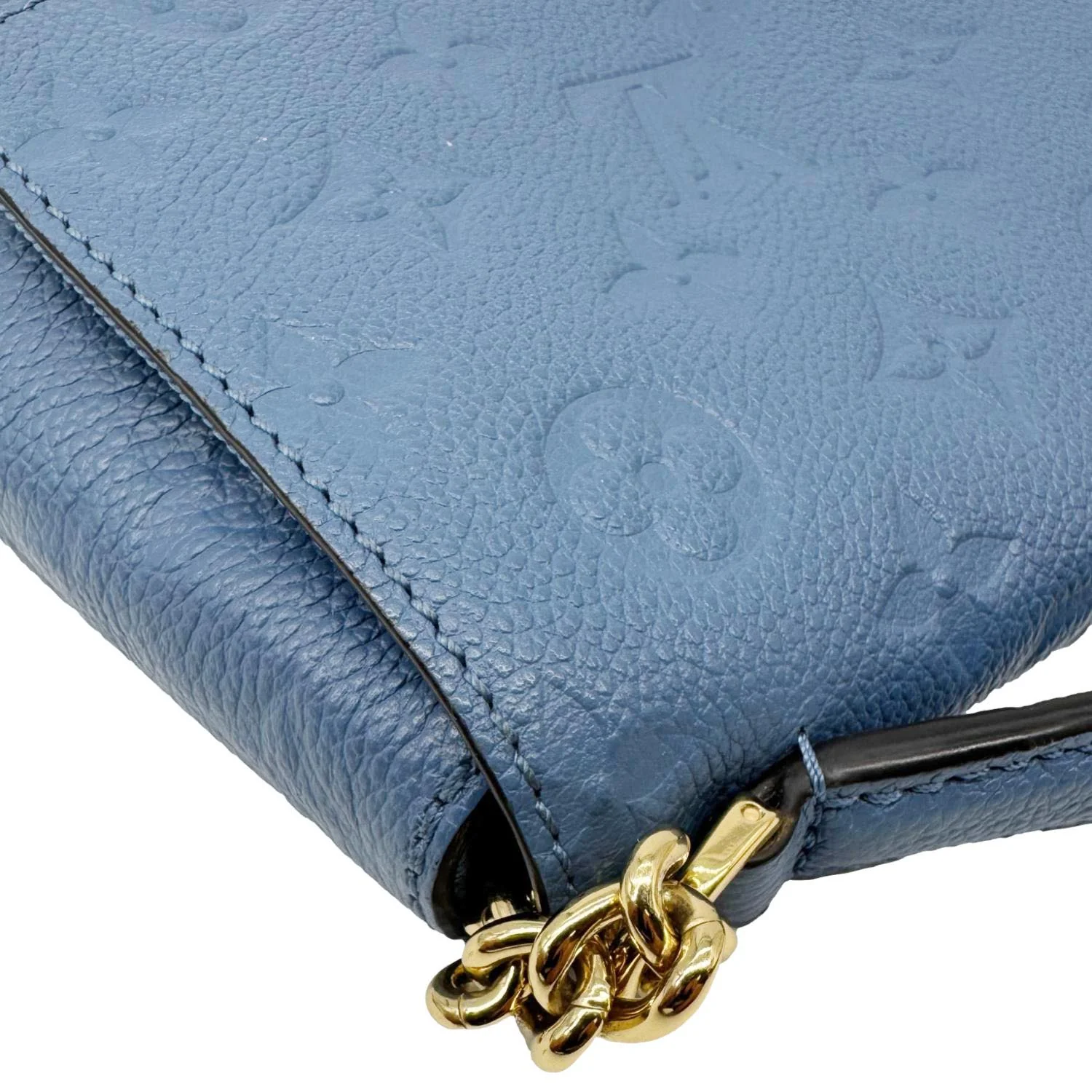 LOUIS VUITTON Blanche BB Monogram Empreinte Leather Shoulder Bag Blue - Image 8