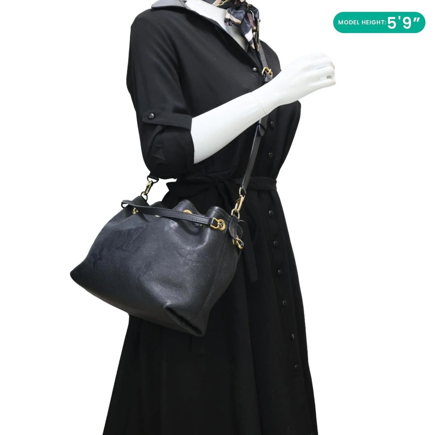 LOUIS VUITTON LV Bundle Monogram Empreinte Leather Shoulder Bag Black - Image 2