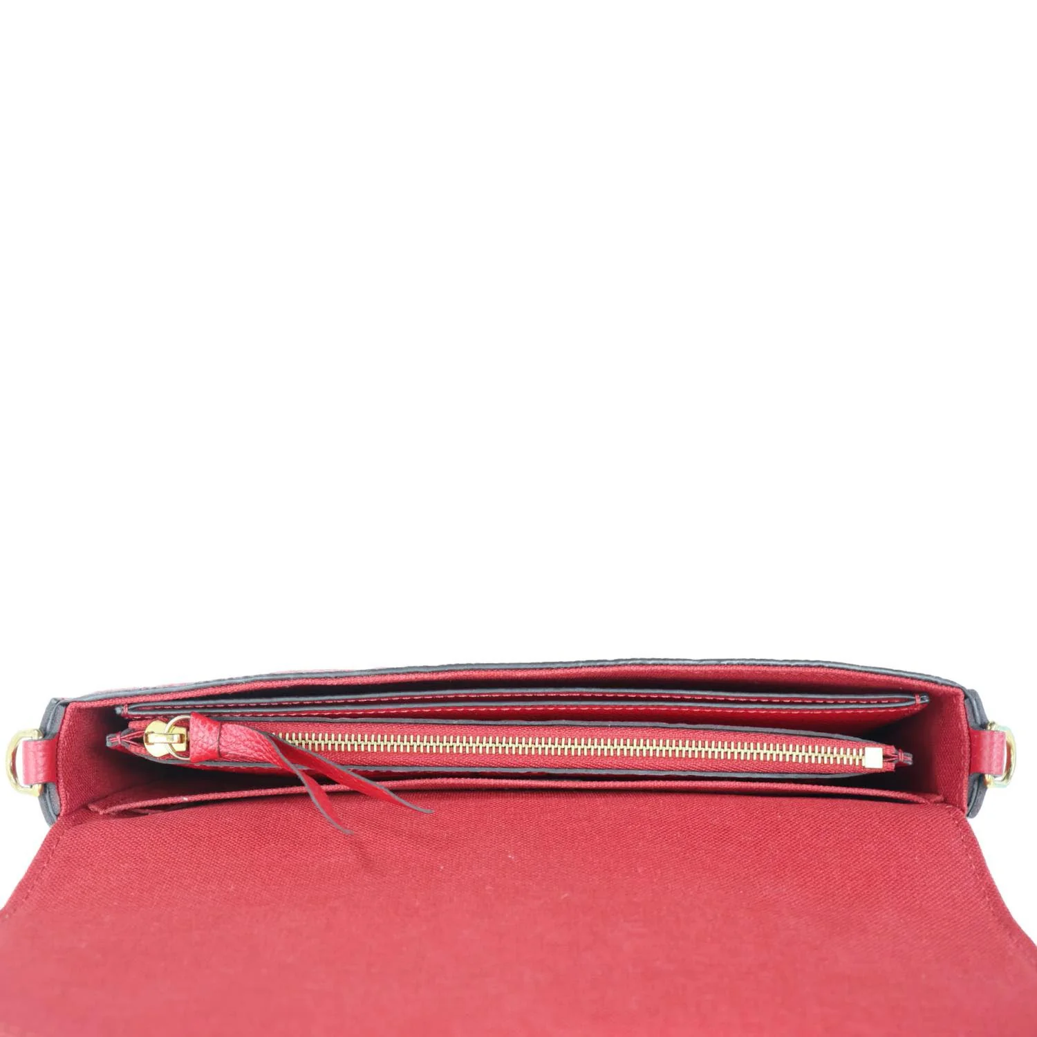LOUIS VUITTON Felicie Pochette Monogram Empreinte Crossbody Bag Red - Image 12